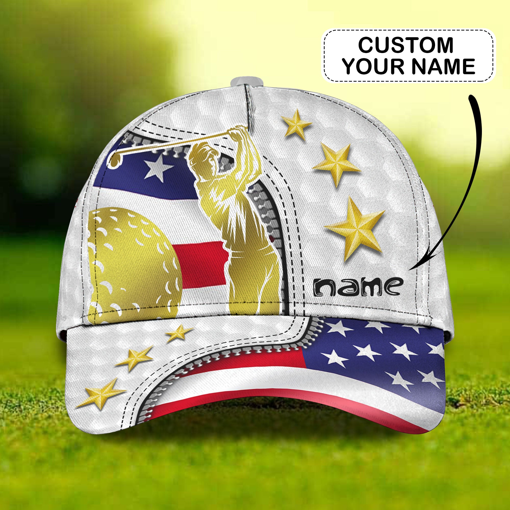 Golf Lover 1 - Personalized Name Cap - Loop - Vhv-cap-016