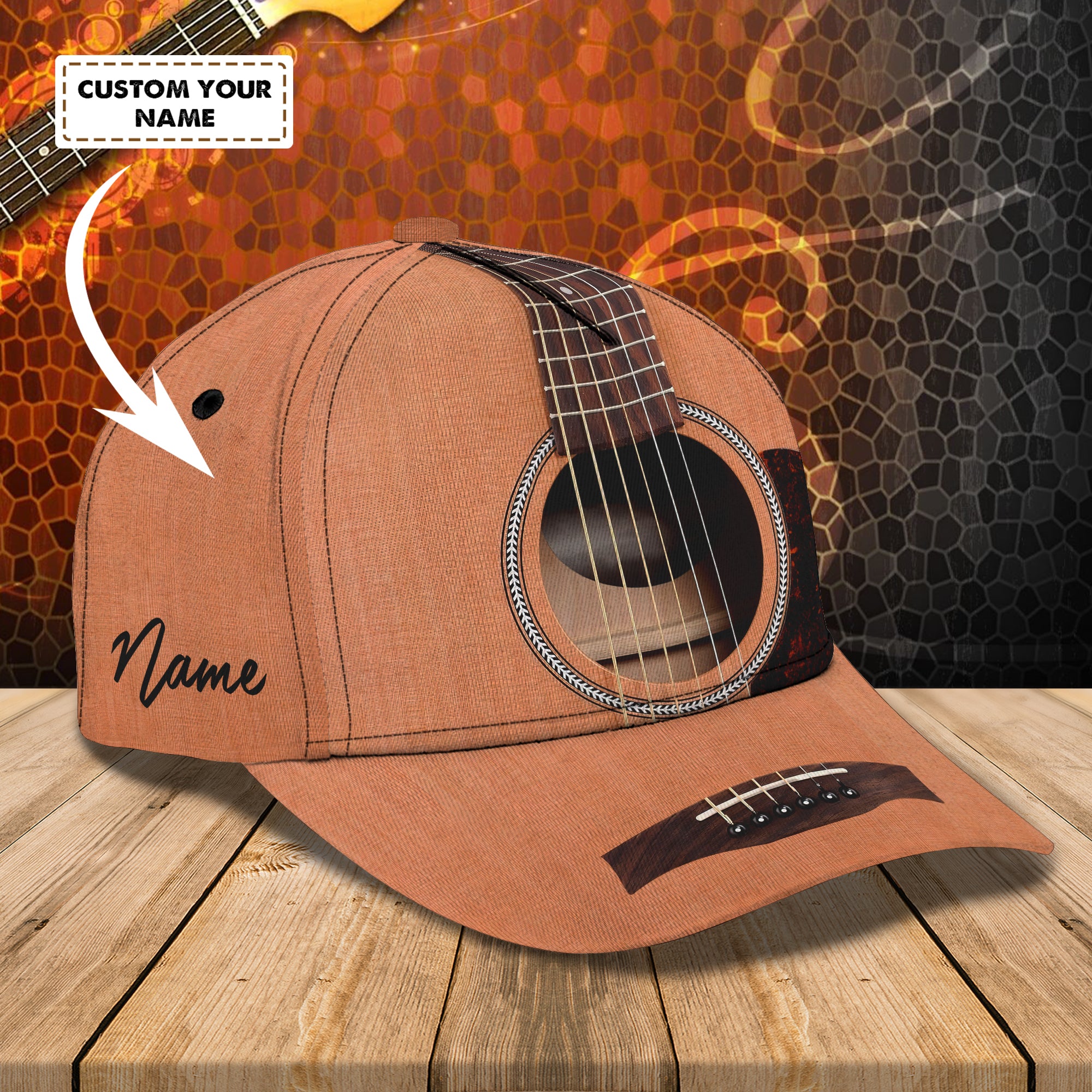 Guitar- Personalized Name Cap - Dah