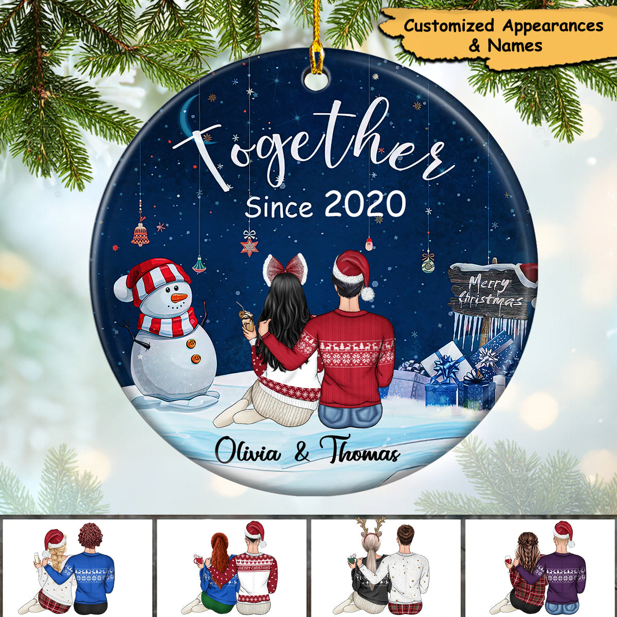 Christmas Family Couple Love You More Love You Most - Personalized Custom Ornament