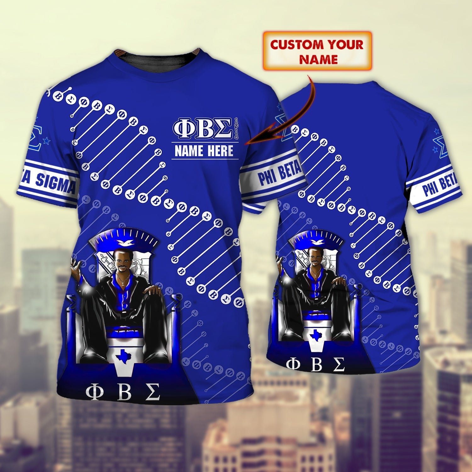 Phi Beta Sigma - Personalized Name 3D Tshirt - TAD - 172