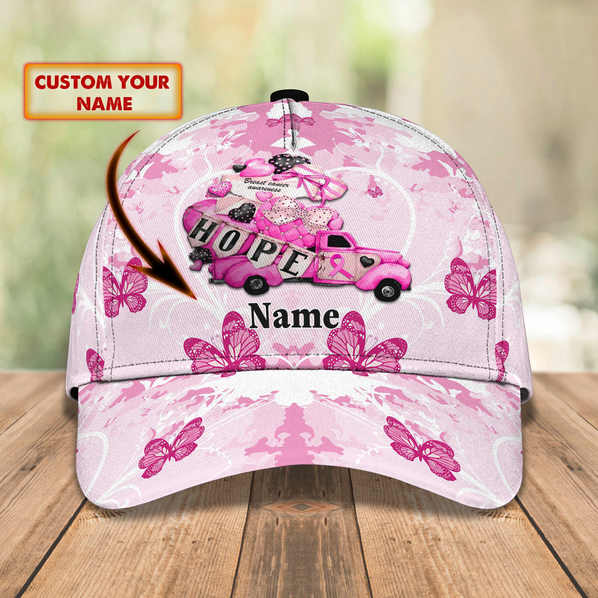 Breast Cancer Awareness - Personalized Name Cap - Loop- H9h3 - 354