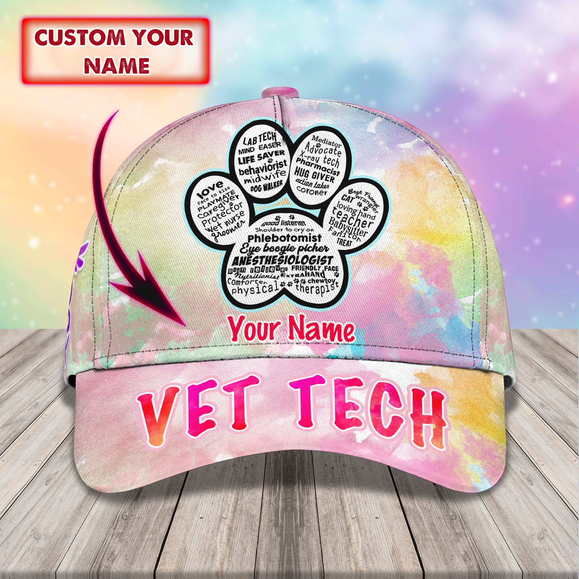 Vet Tech 1 - Personalized Name Cap - Loop - Vhv-cap-053