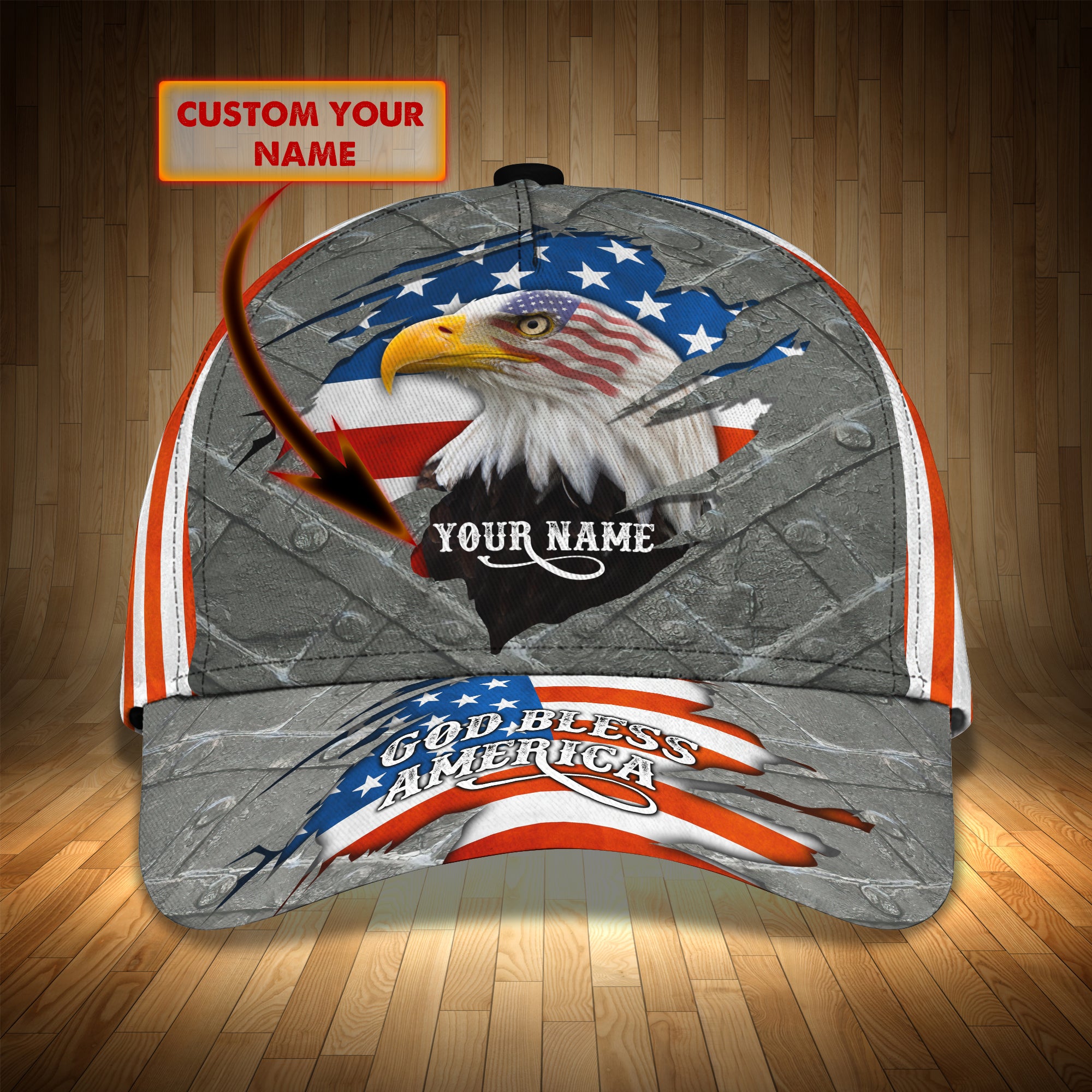 God Bless America - Personalized Name Cap - ATM2K