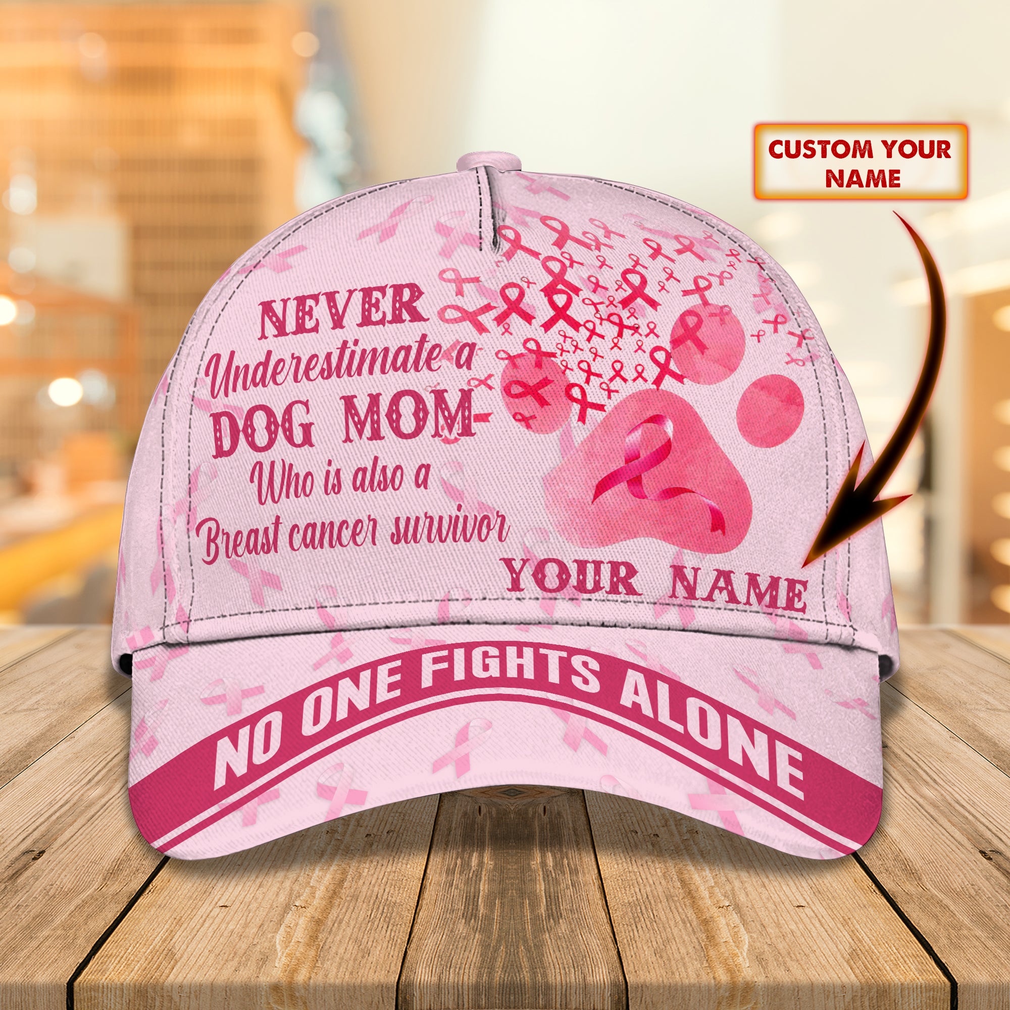 Breast Cancer Survivor - Dog - Personalized Name Cap - Co98