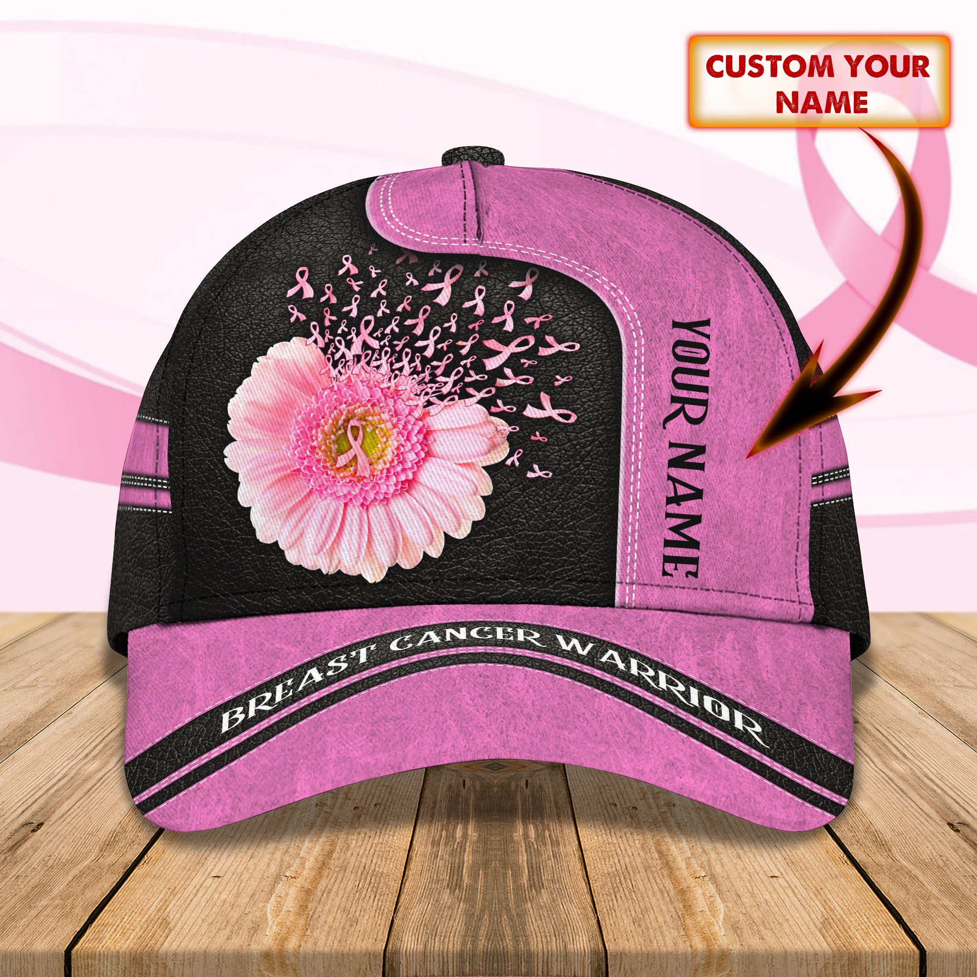 Breast Cancer Warrior - Personalized Name Cap 100 - Bhn97