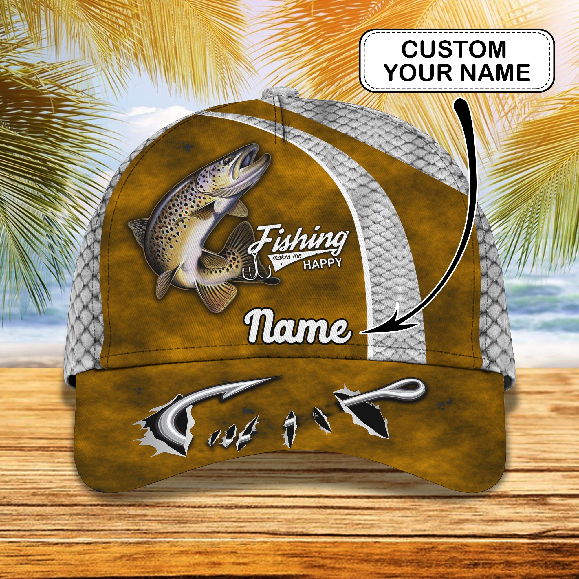 Trout Fishing 11 - Personalize Name Cap  - Loop - Ntp-168