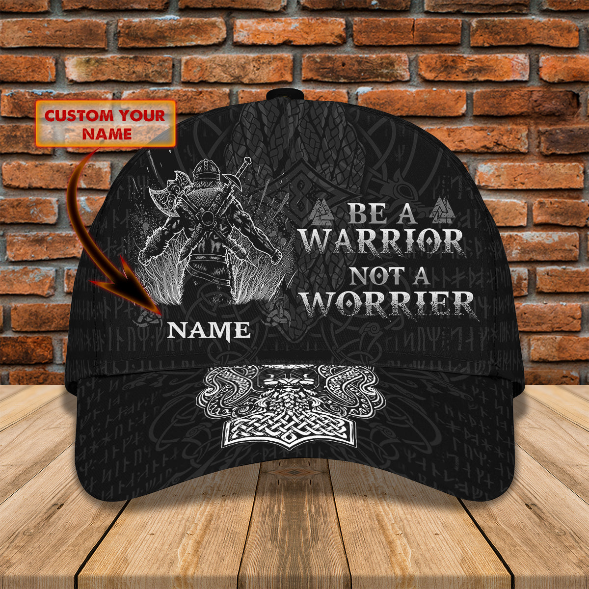 Be A Warrior Not A Worrier - Personalized Name Cap - Loop- T2k-181