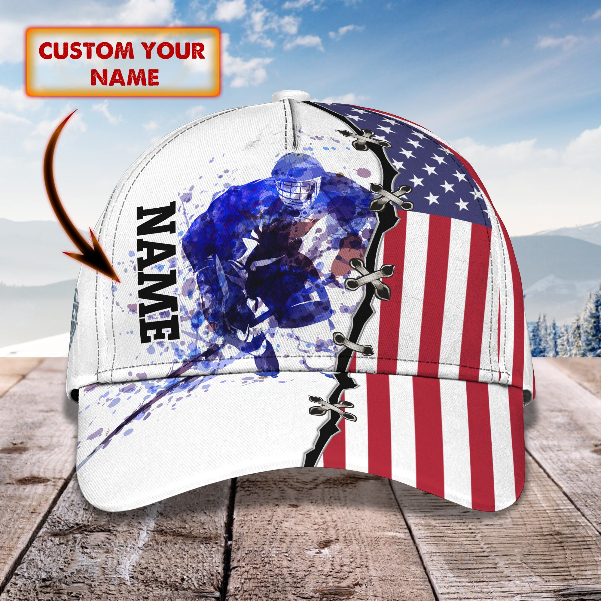 In A Hockey Game- Personalized Name Cap - Loop- T2k-210