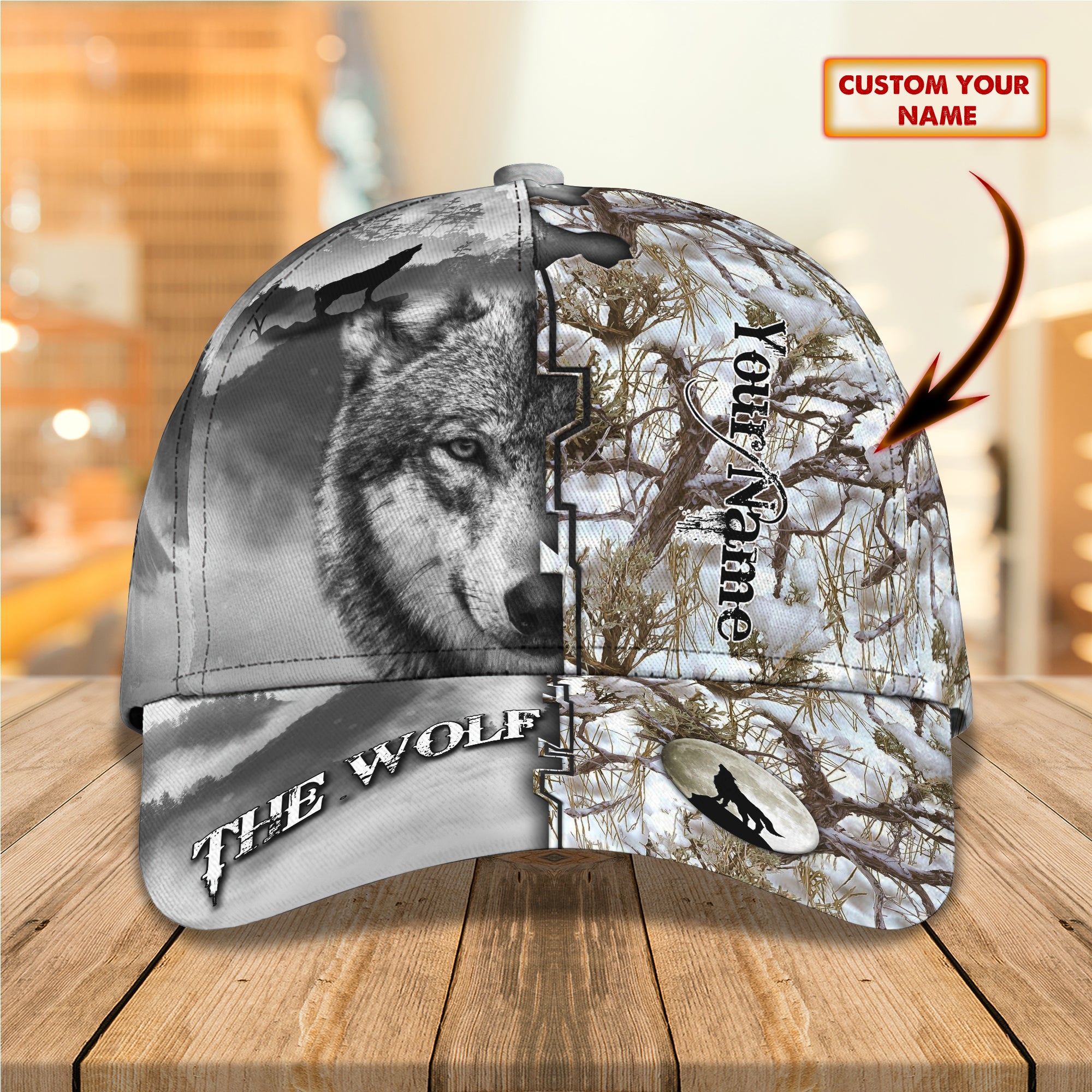 Wolf Ct120721 - Personalized Name Cap