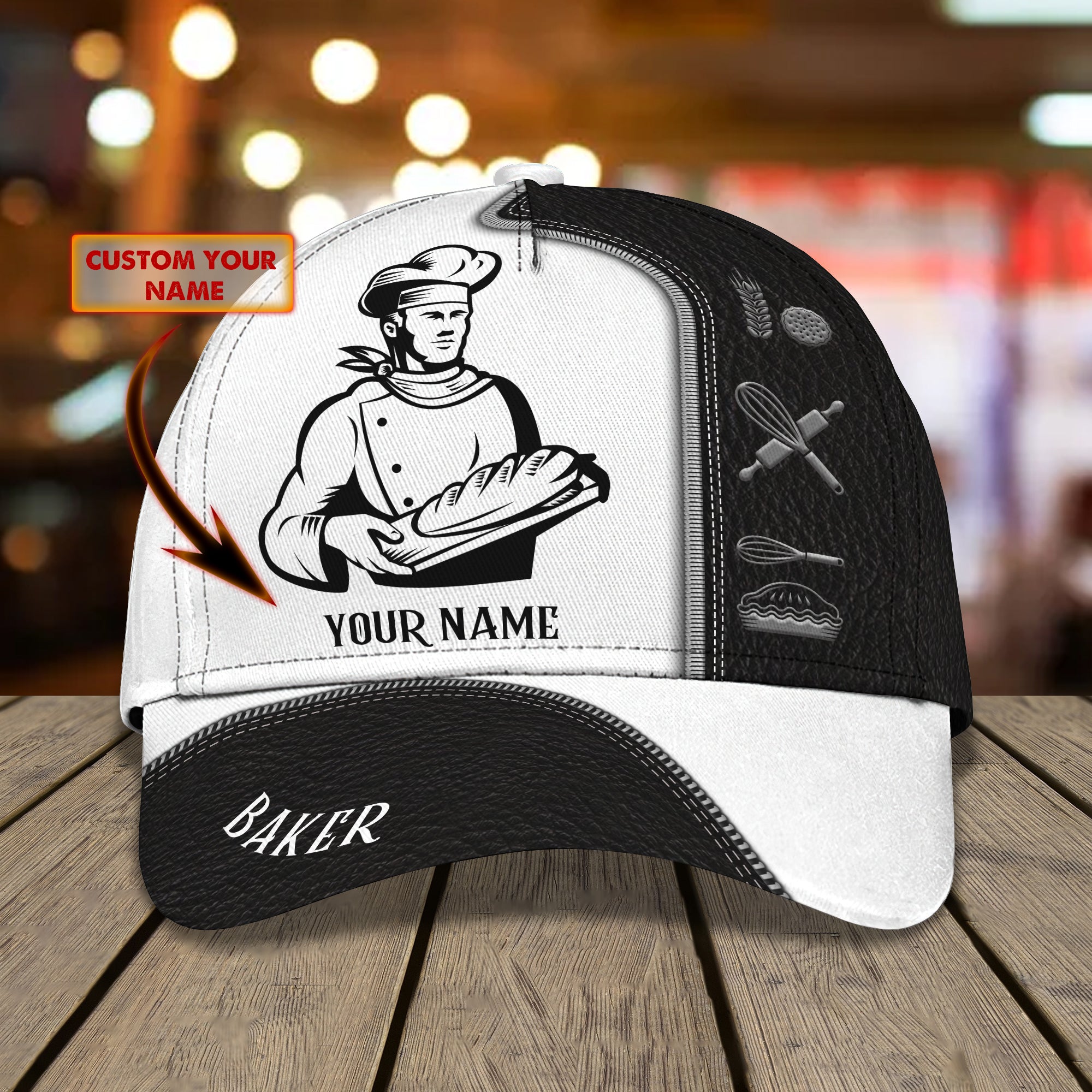 TD97 - Personalized Name Cap - Baker 01