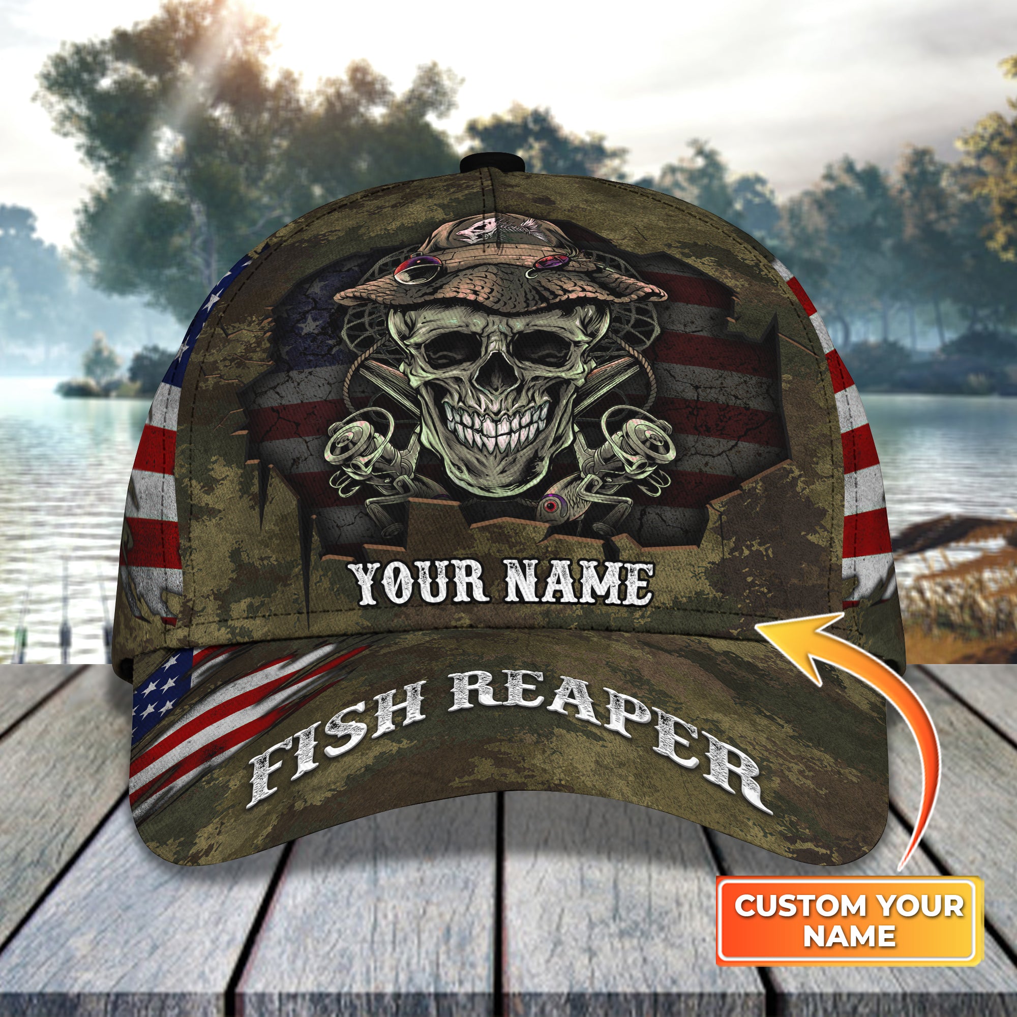 American Fish Reaper- Personalized Name Cap - Nsd99