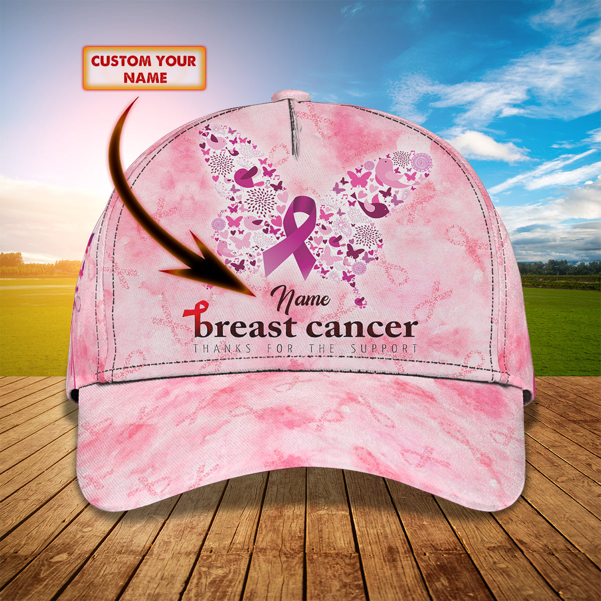 Breast Cancer - Personalized Name Cap - Dp98 - Dp324