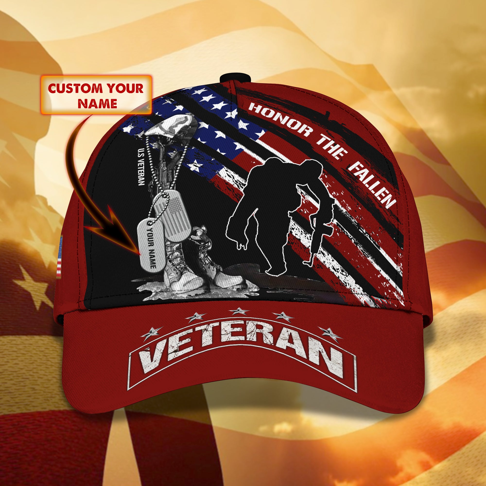 Veteran - Personalized Name Cap 91 - Bhn97