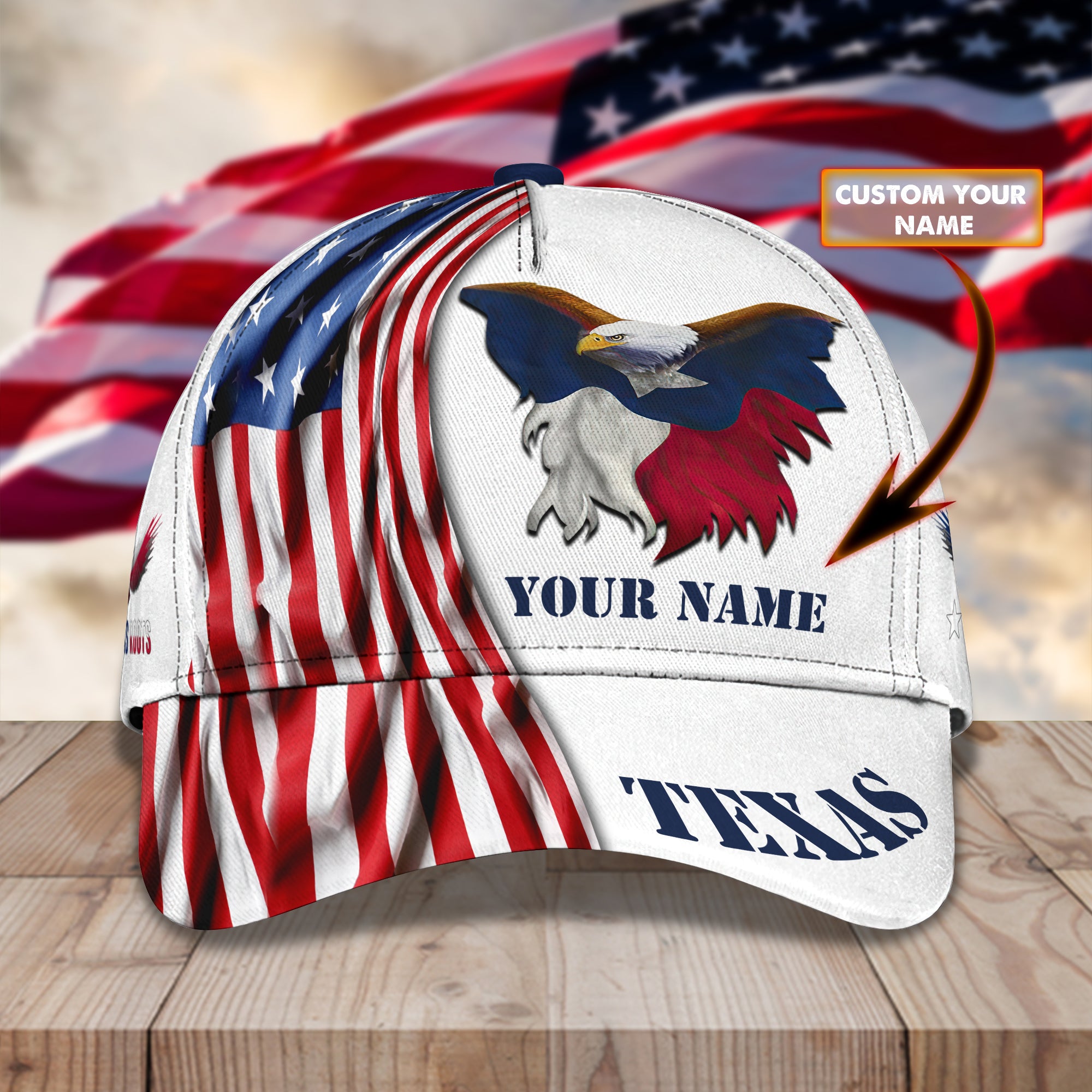 Texas Eagle - Personalized Name Cap - Nsd99