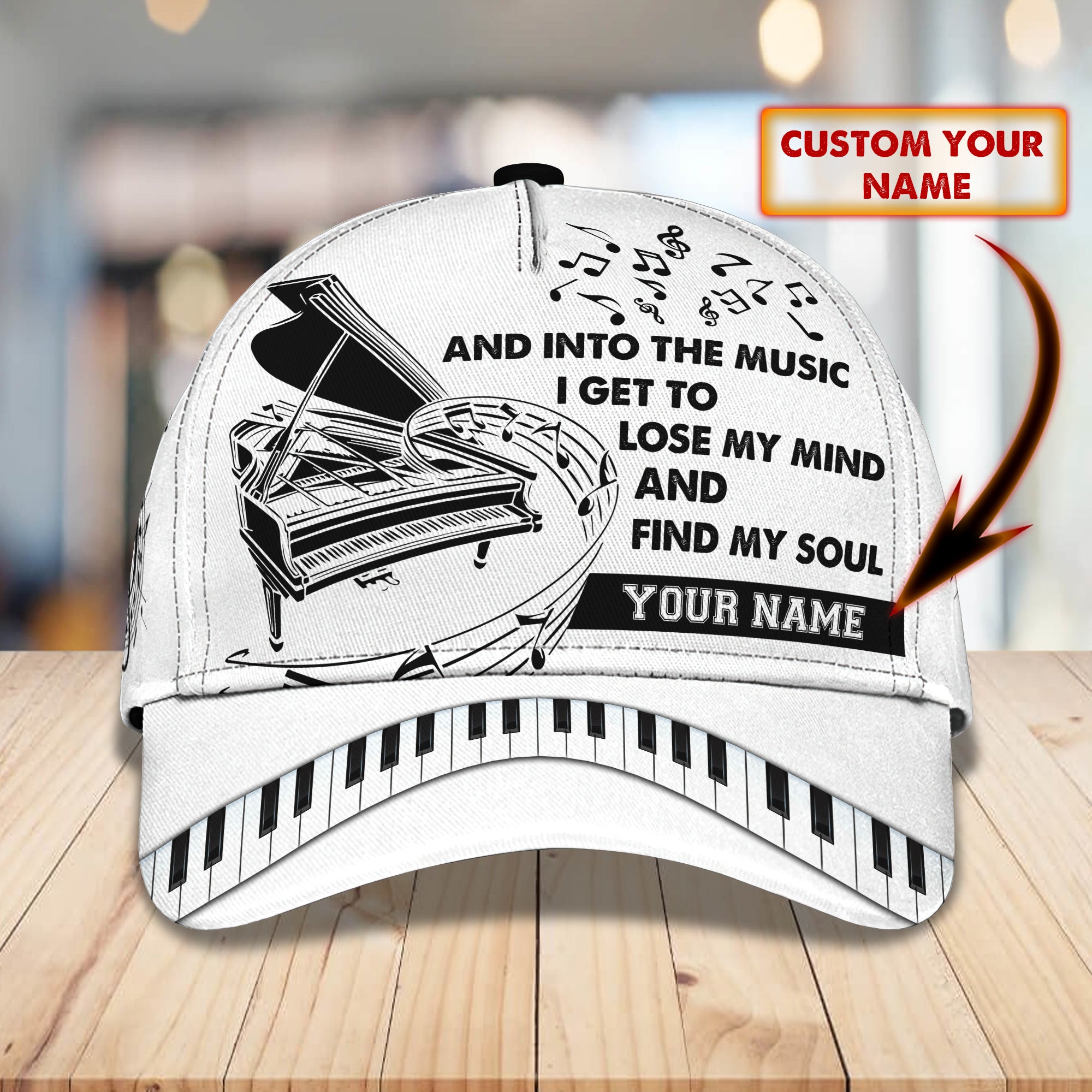 Piano - Personalized Name Cap - 069