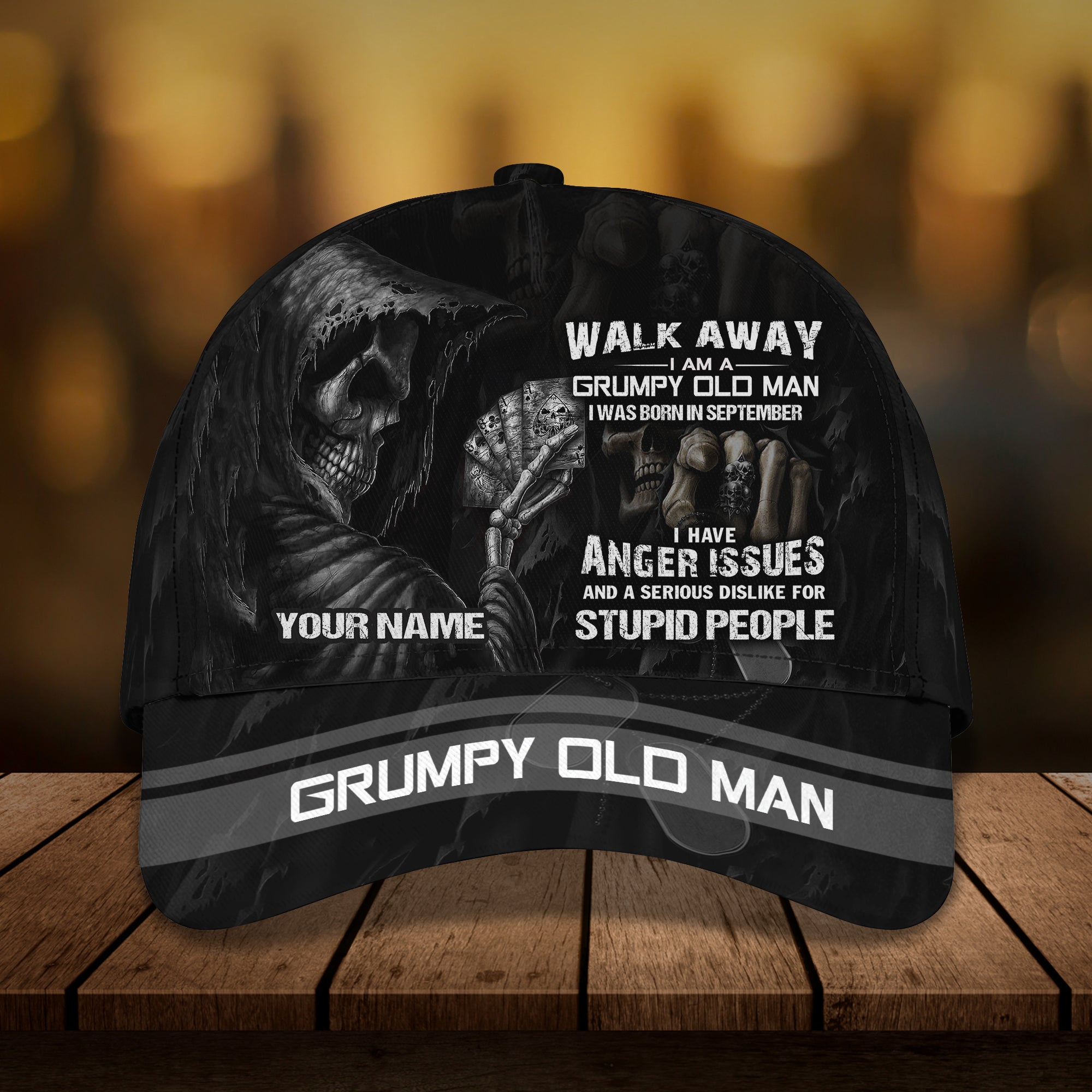 Grumpy Old Man 9  - Personalized Name Cap - Hdmt