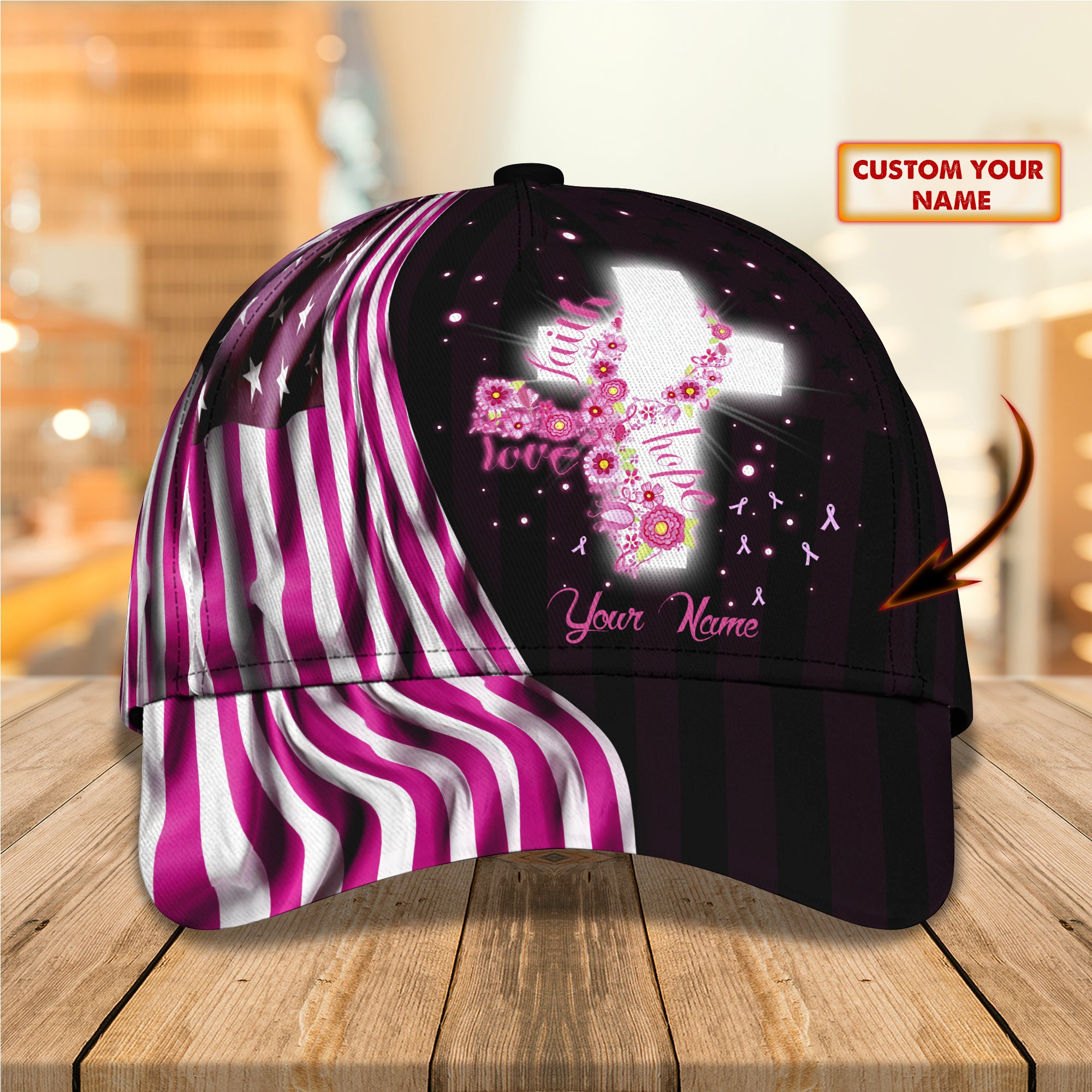 Breast Cancer Awareness - Personalized Name Cap - Nmd 58