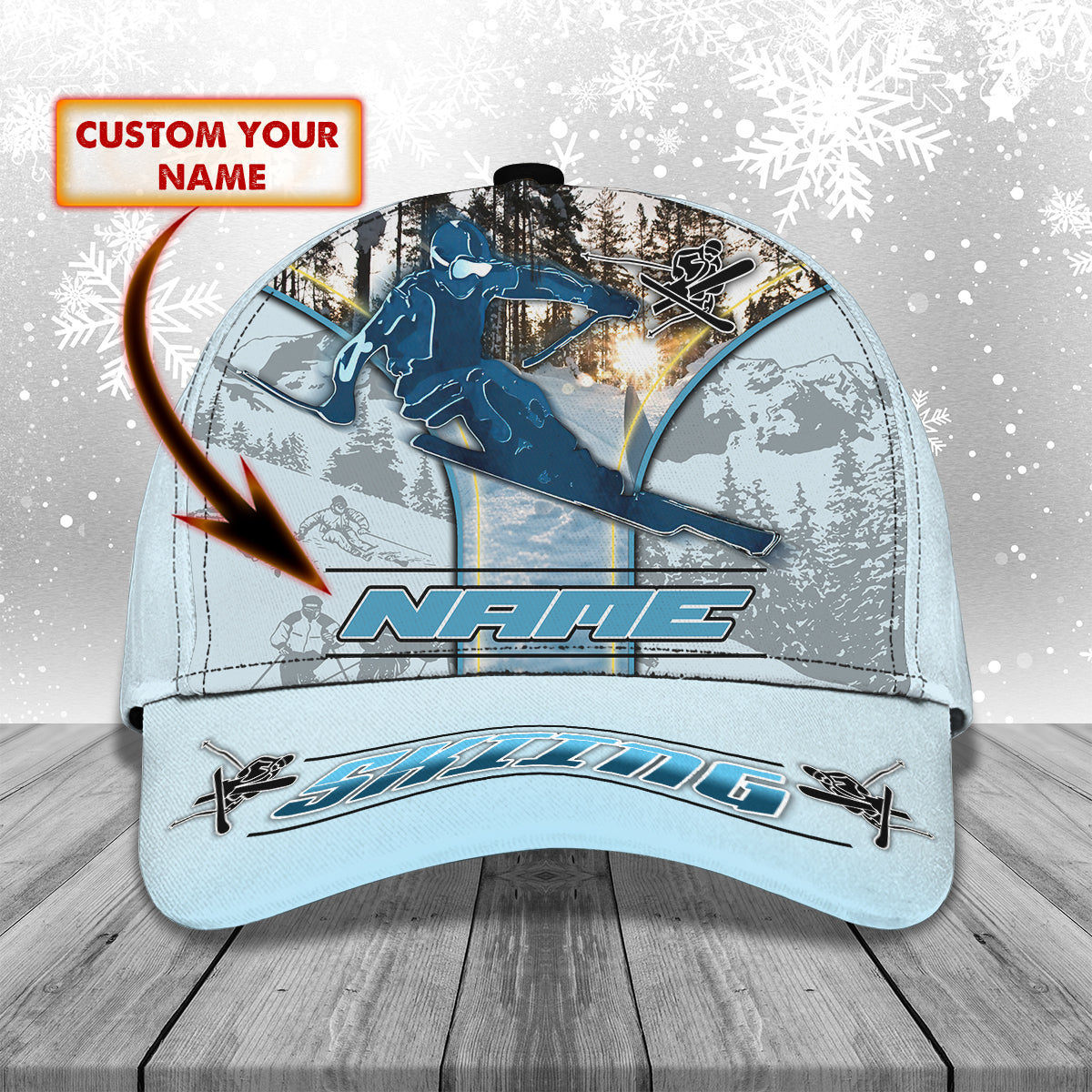 Skiing- Personalized Name Cap -Loop- Hd98 73