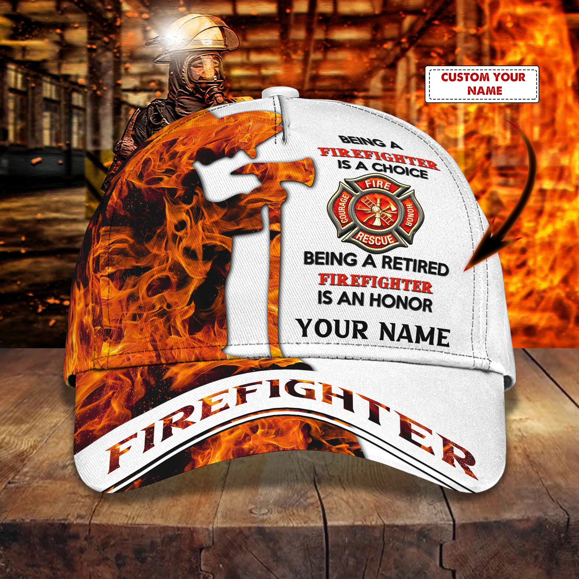 Firefighter - Personalized Name Cap 122 - Bhn97
