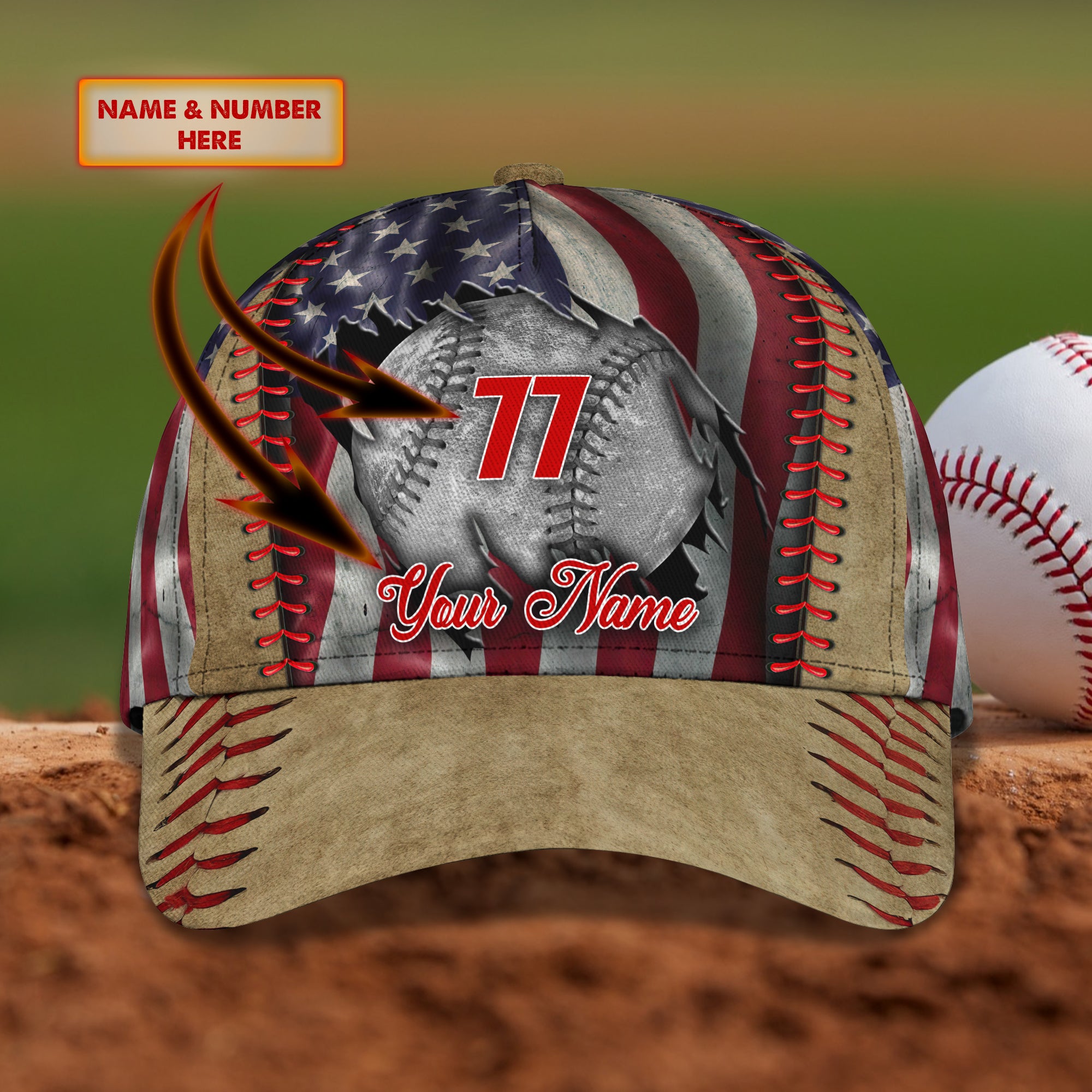 Baseball - Personalized Name Cap - Co98