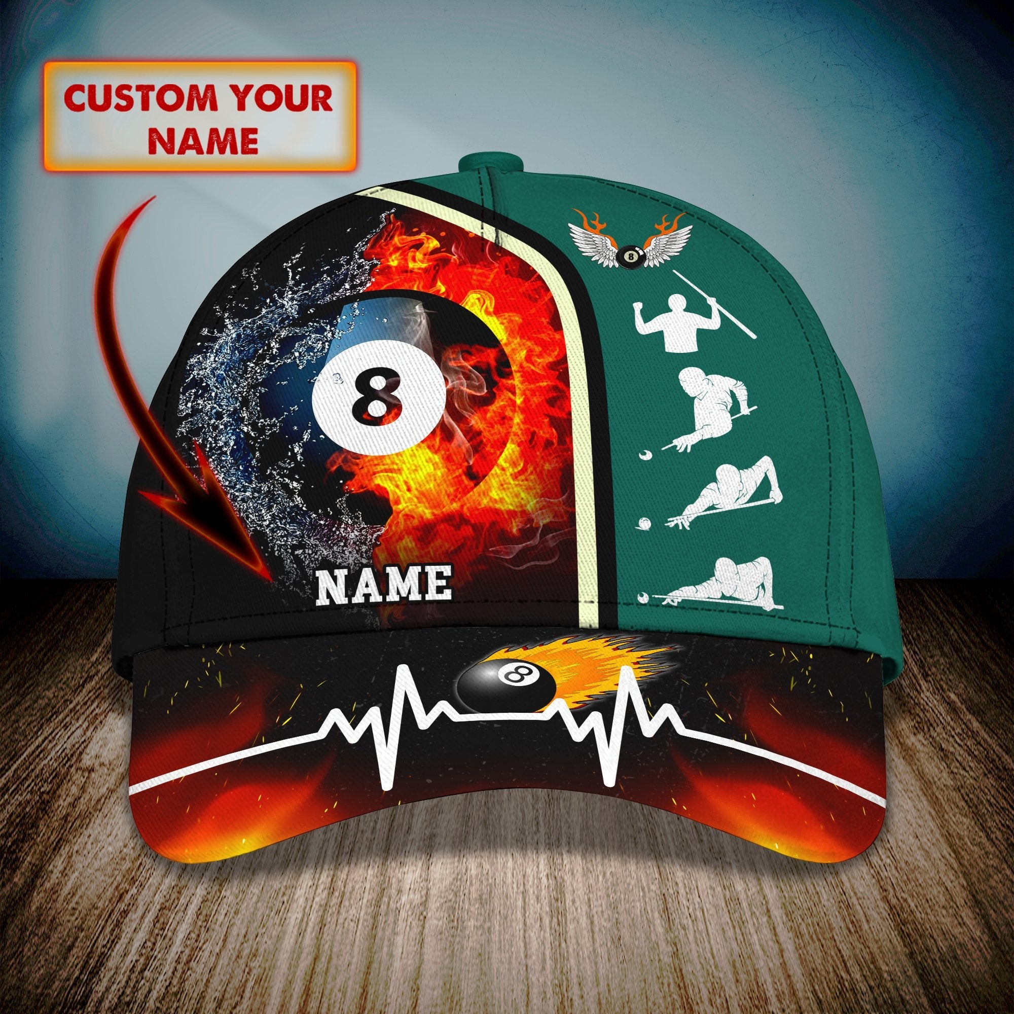 Billiard 8 Ball - Personalized Name Cap - QB95