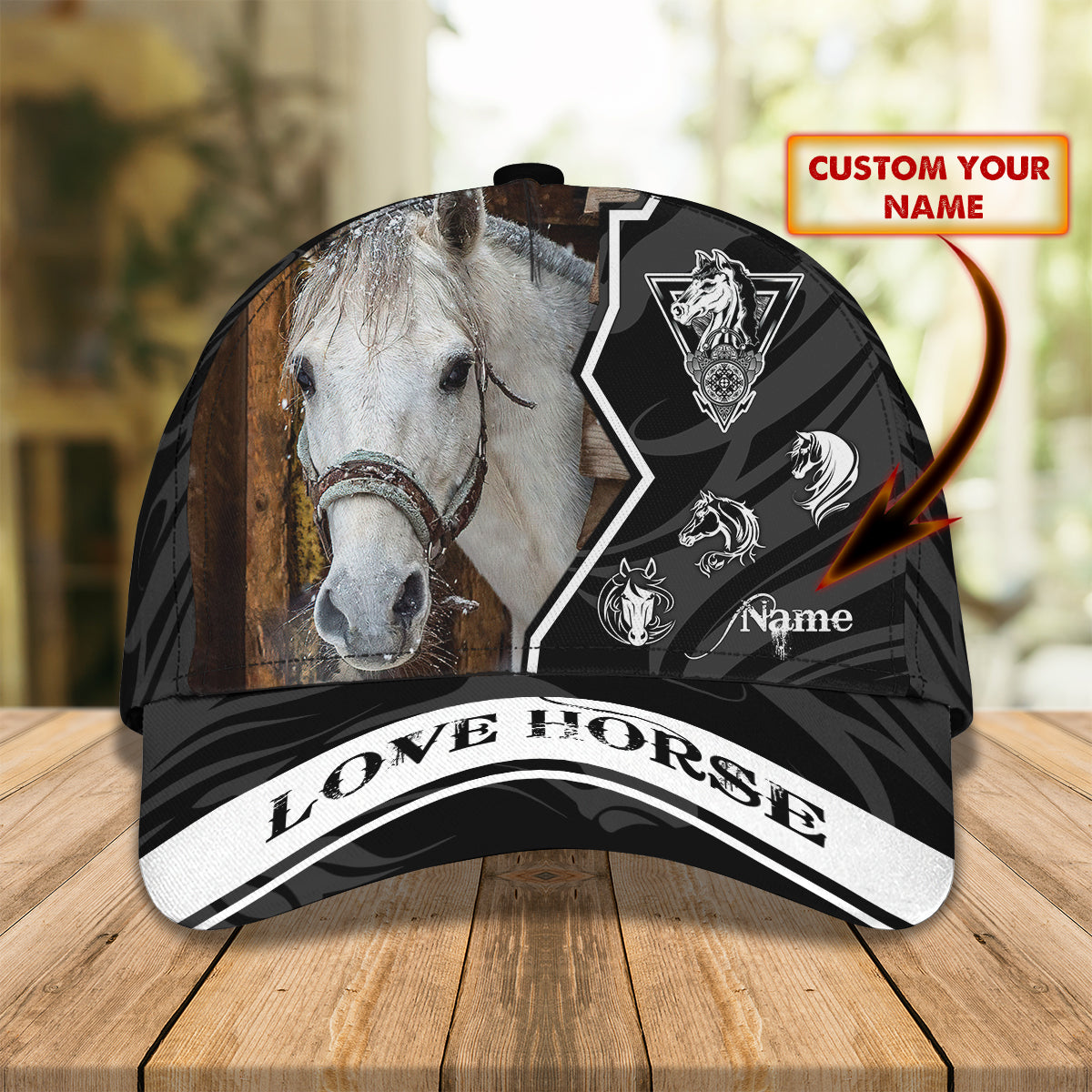 Love Horse  Hd98- Personalized Name Cap -Loop- Hd98 34