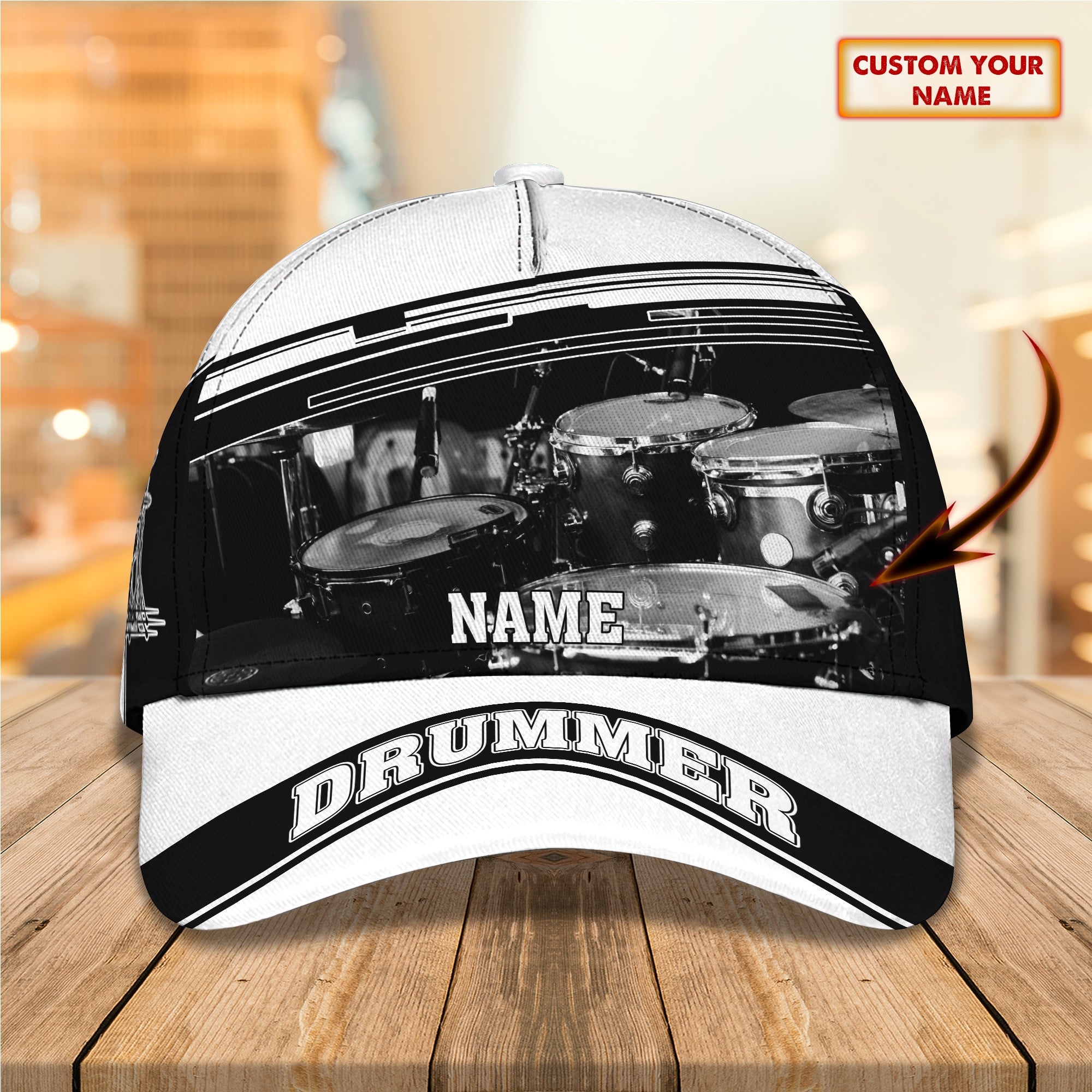 Drum Lovers 030 - Personalized Name Cap