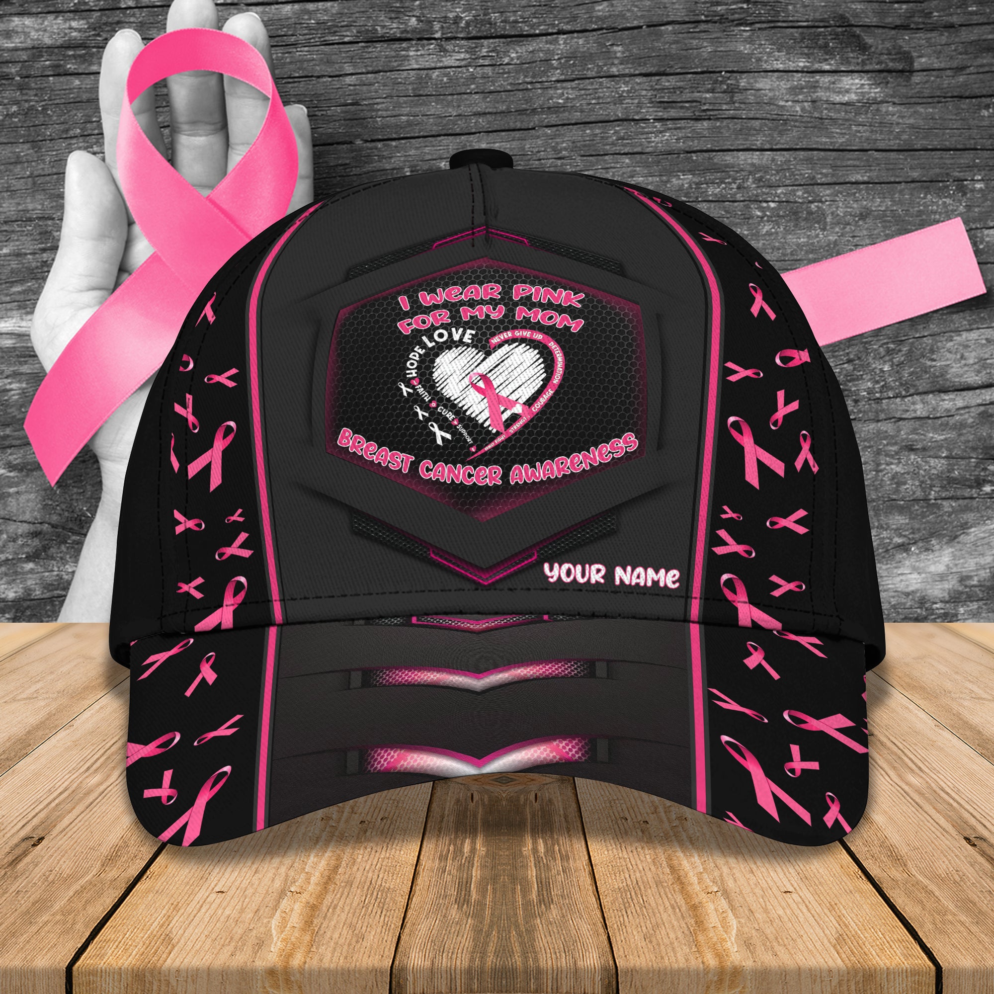 Breast Cancer - Personalized Name Cap - Ct-Ha97-30