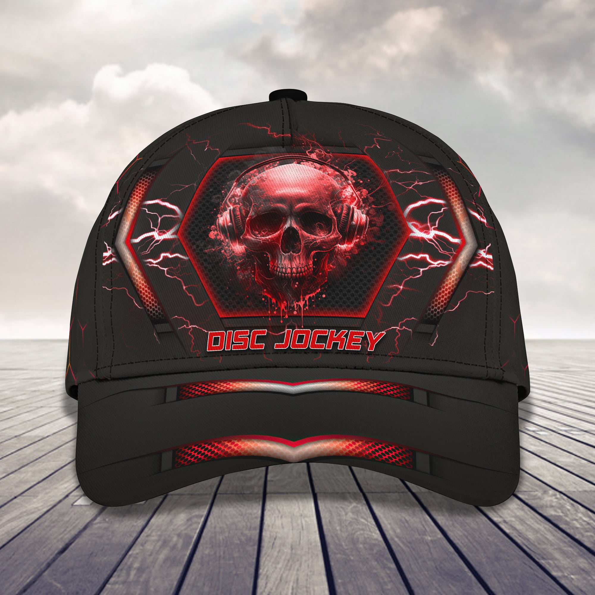 Disc Jockey Skull 3D Cap