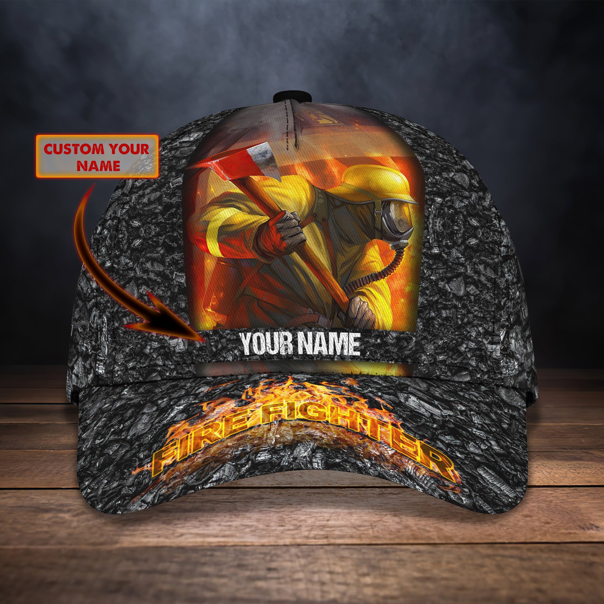 Firefighter - Personalized Name Cap 03 - CV98