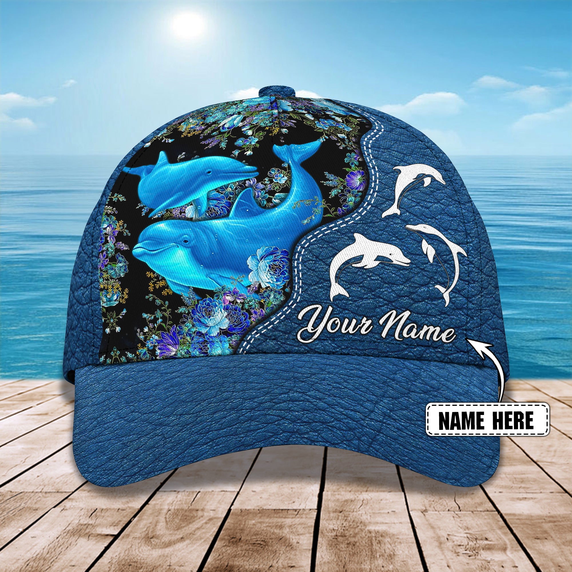 Love Dolphins - Personalize Name Cap - TD97-03