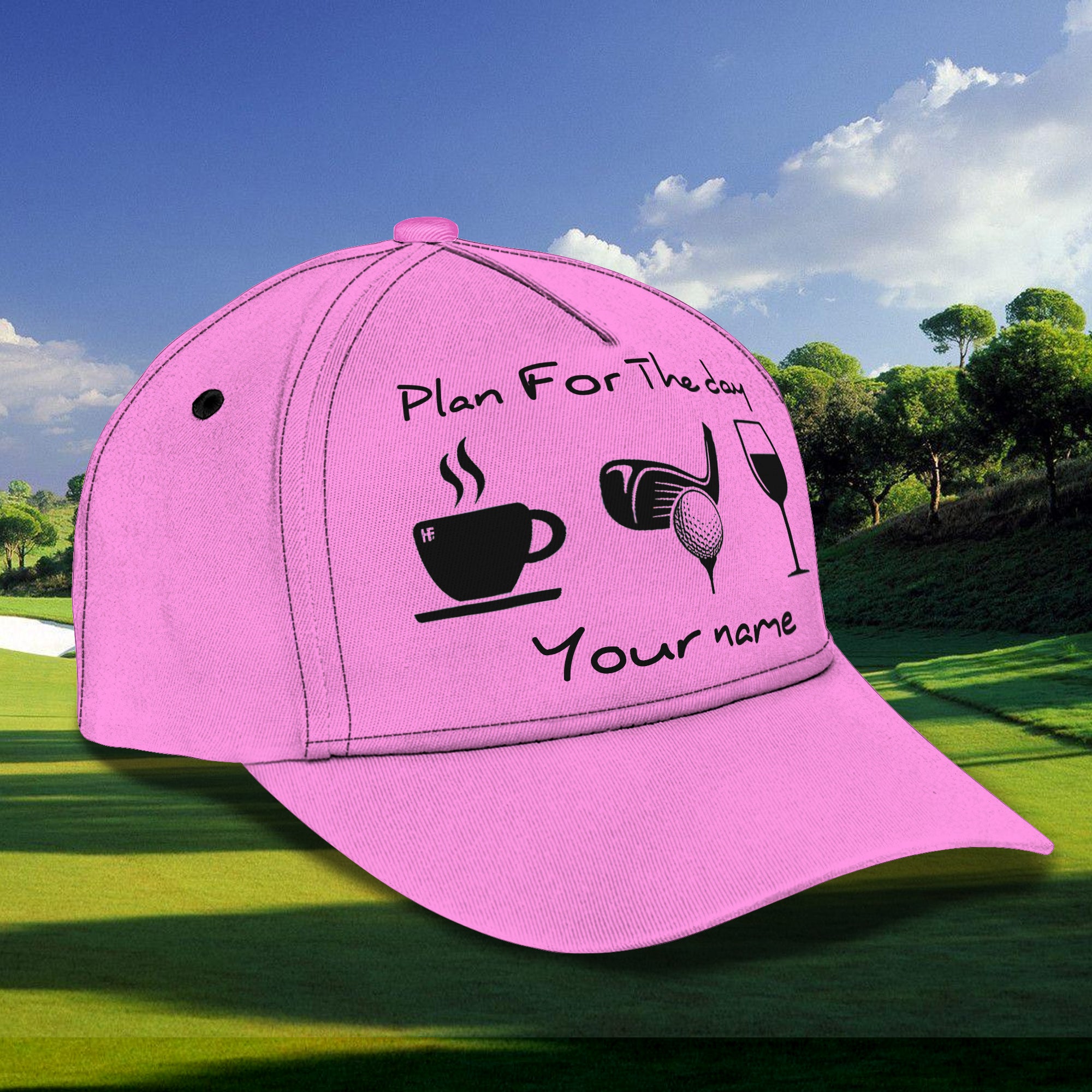 Plan For Golf The Day - Golf - Personalized Name Cap - Mitru