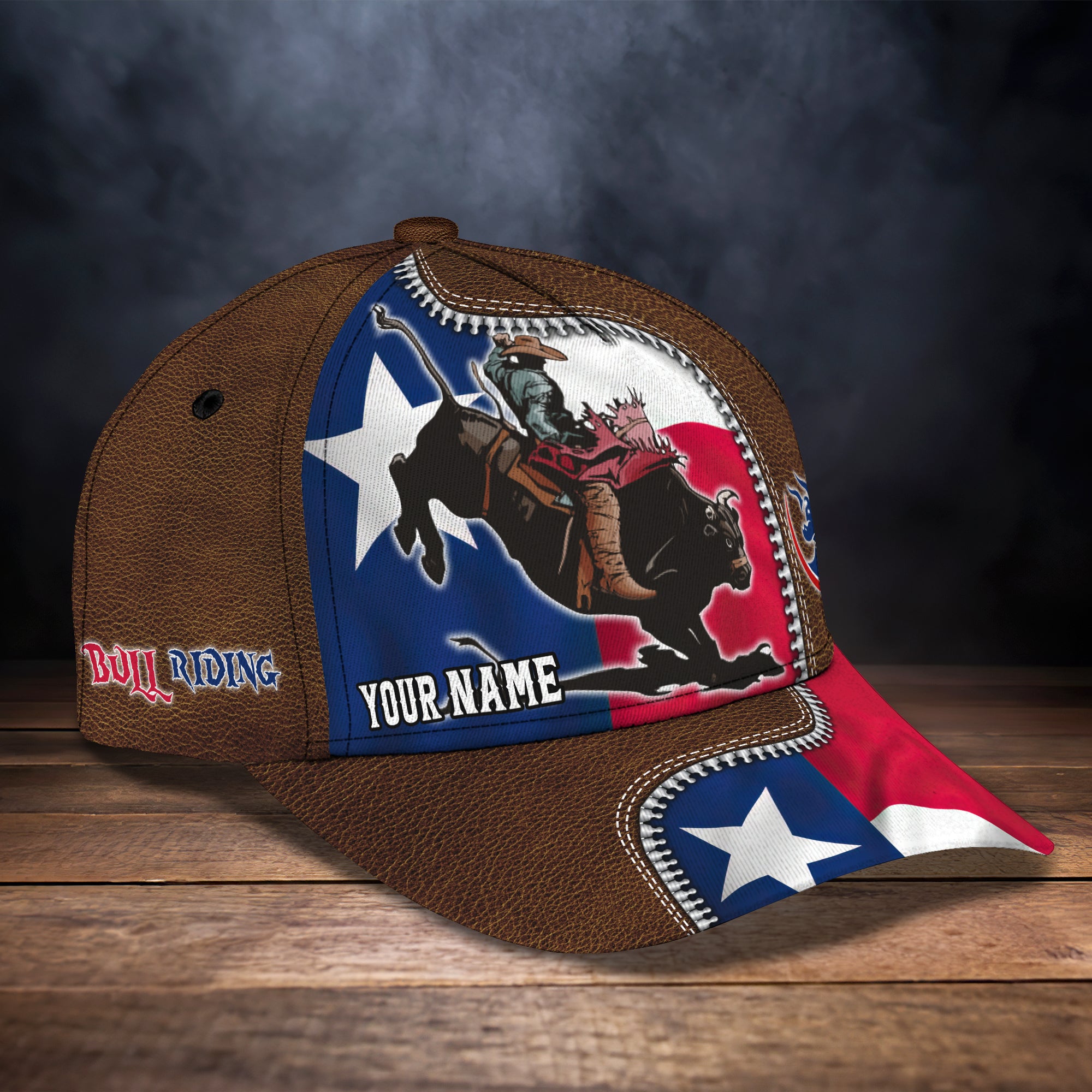 Bull Riding Texas 03 - Personalized Name Cap - Nsd99