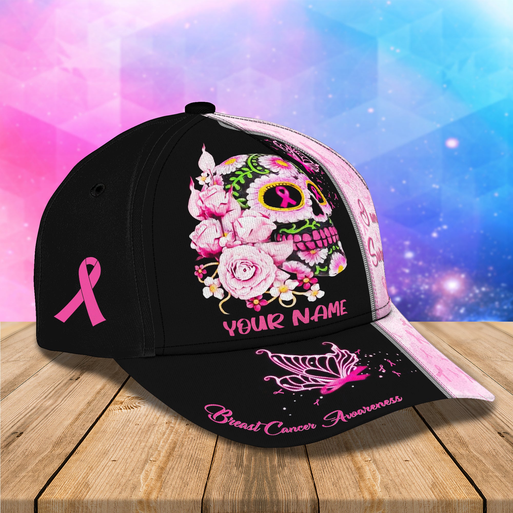 Breast Cancer Awareness 6 - Personalized Name Cap - Nsd99