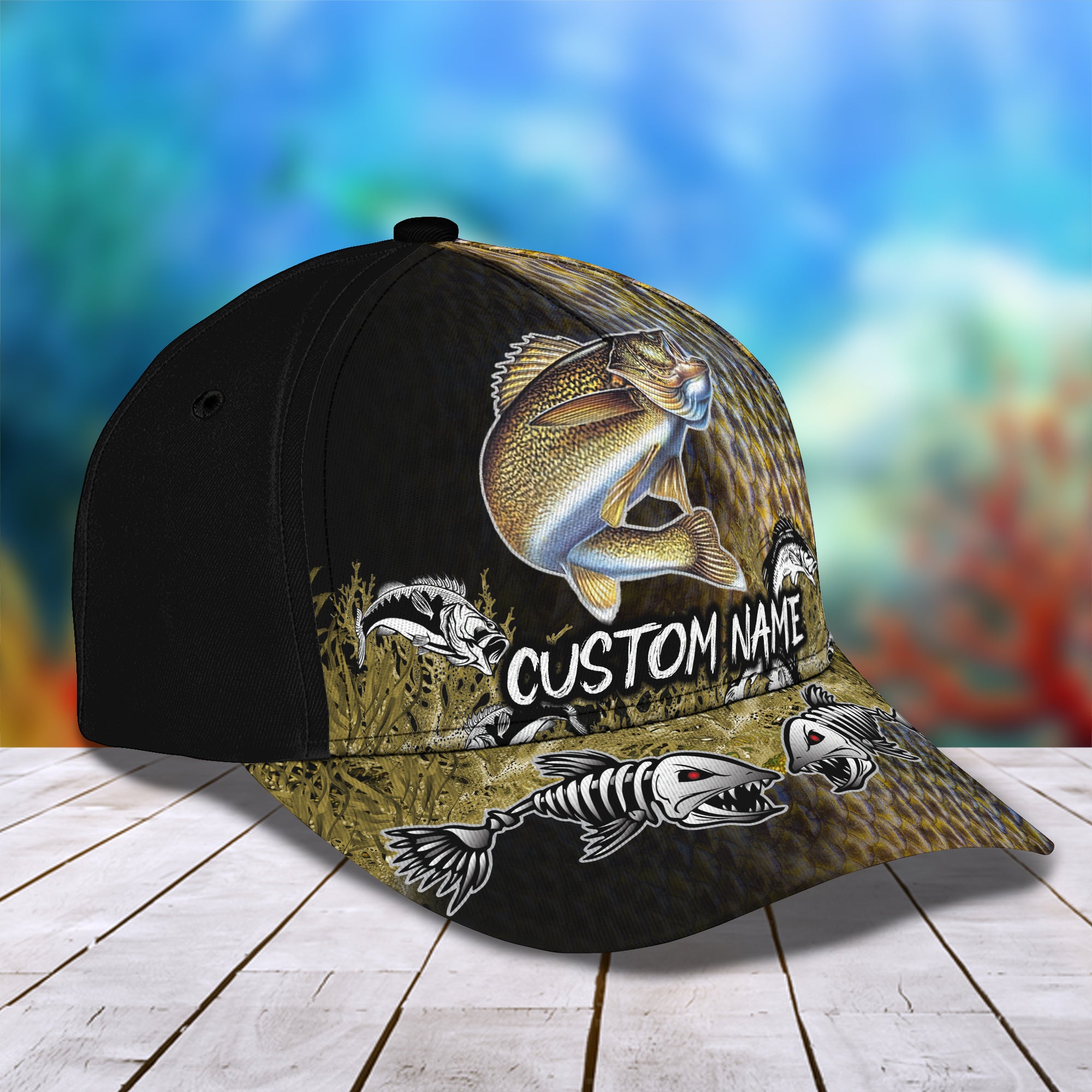 Walleye Fishing - Personalized Name Cap - Nmd 25