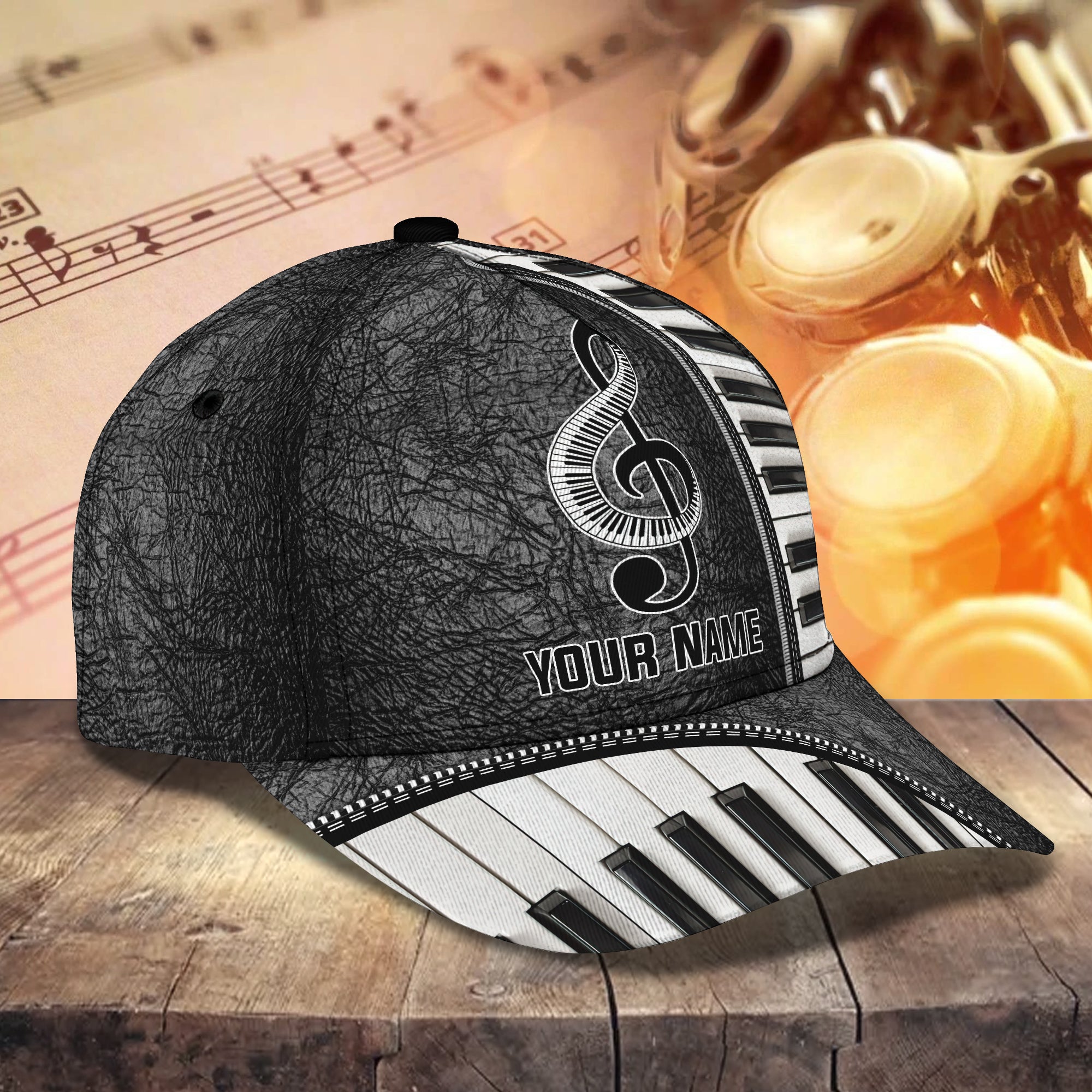 Music - Piano - Personalized Name Cap 110