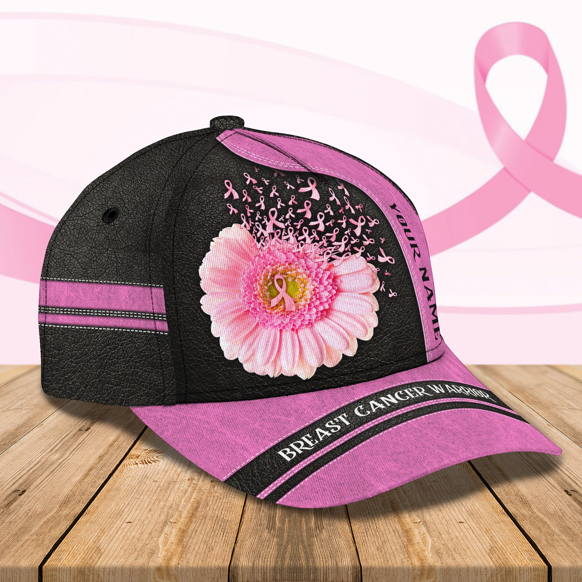 Breast Cancer Warrior - Personalized Name Cap 100 - Bhn97