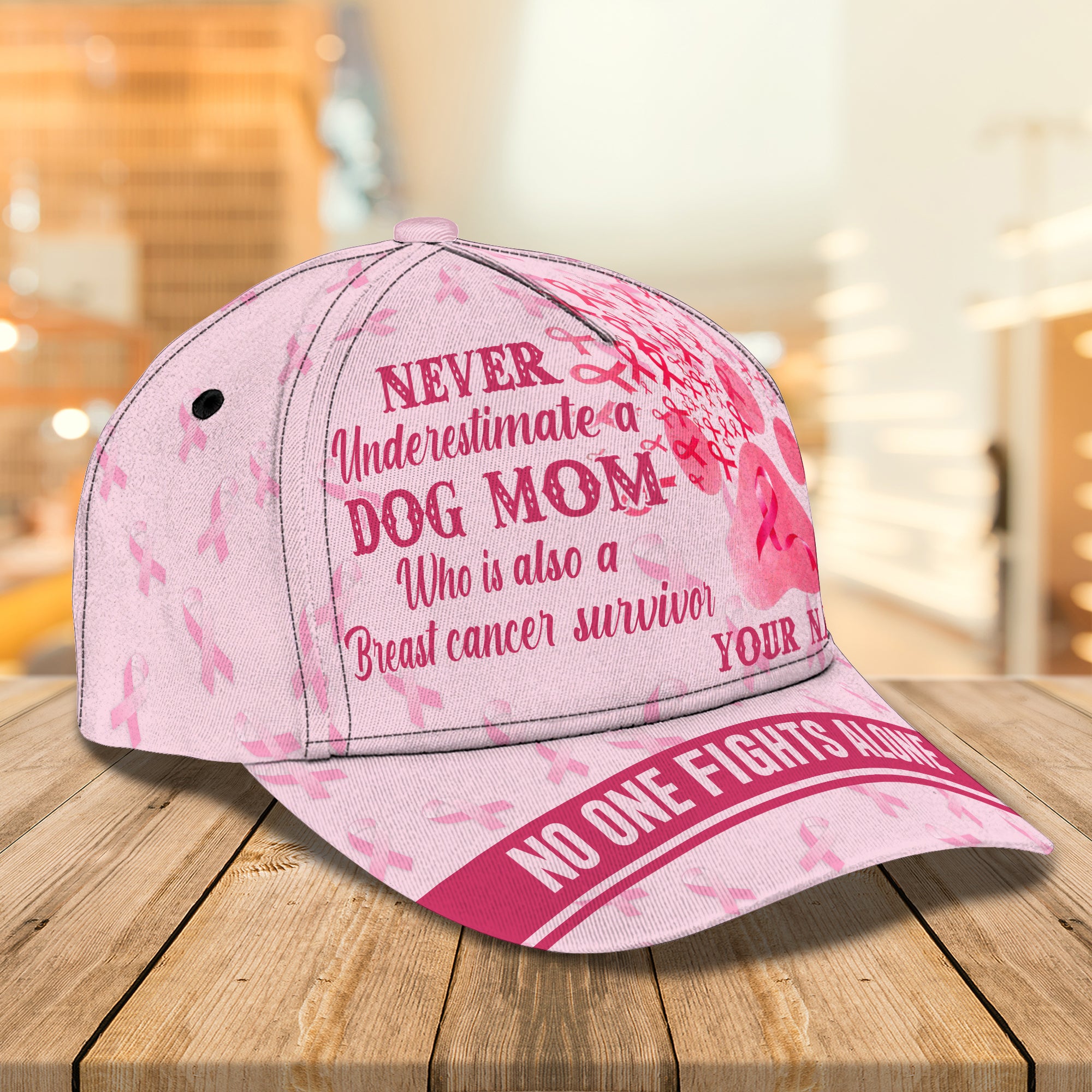 Breast Cancer Survivor - Dog - Personalized Name Cap - Co98