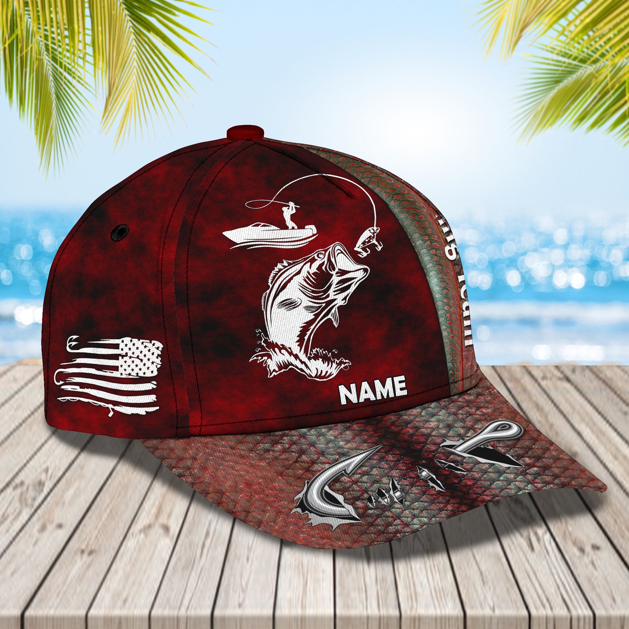 Fishing Team - Personalize Name Cap  - Loop - Ntp-188