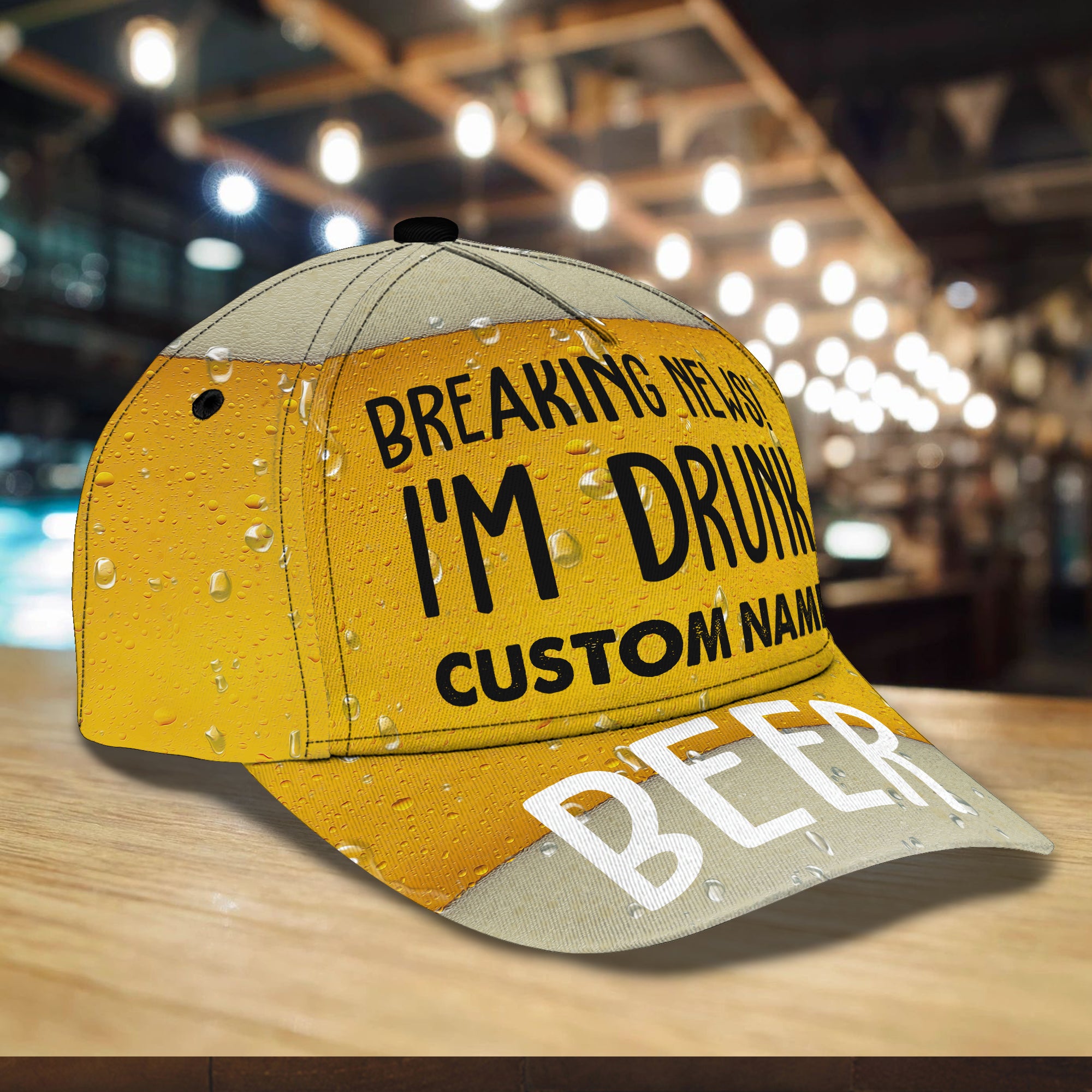 Breaking News ! I'm Drunk- Personalized Name Cap - Loop- T2k-263