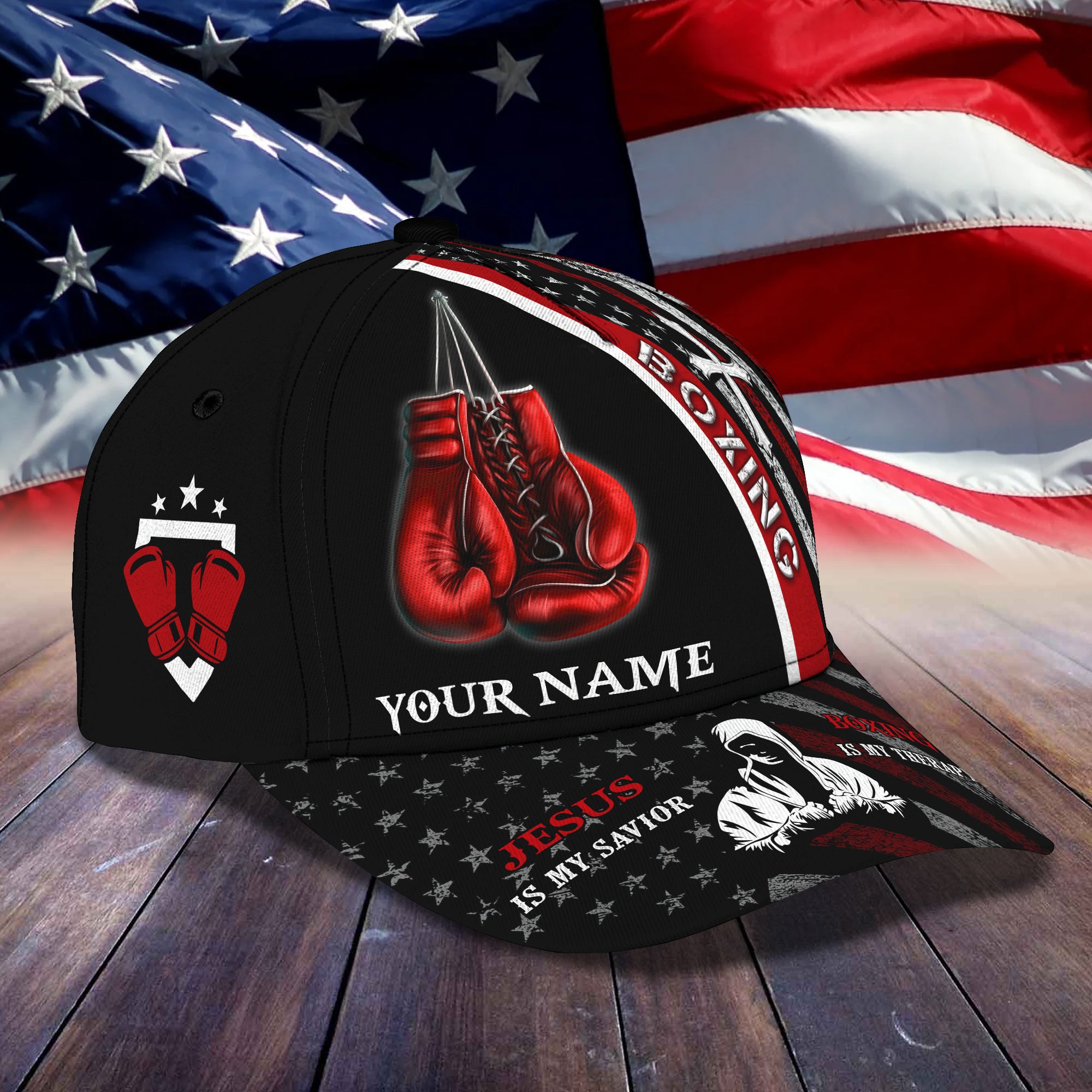Boxing Is My Therapy - Personalized Name Cap - Loop- T2k-199