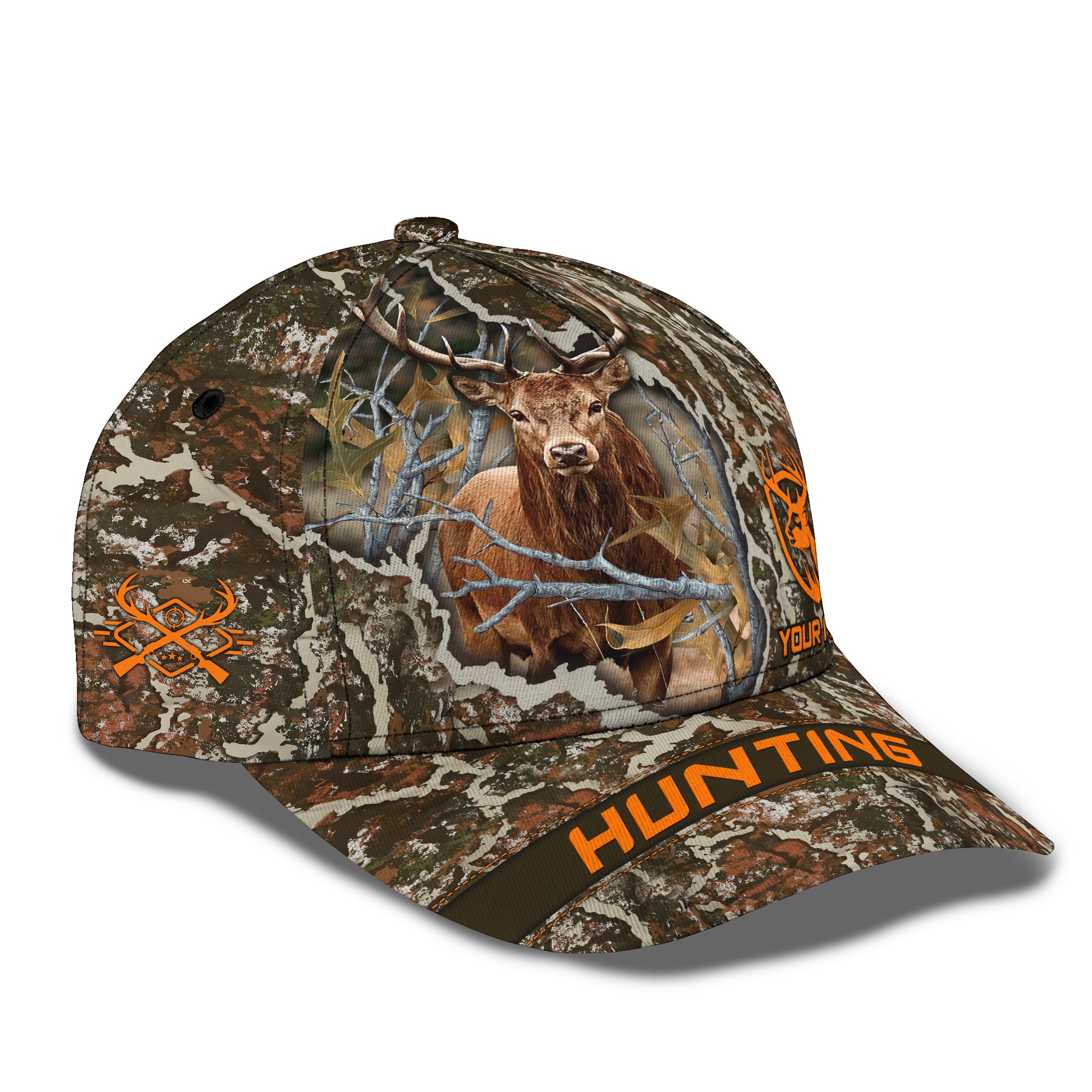 Hunting Personalized Name 3D Hat Deer Hunter Classic Cap