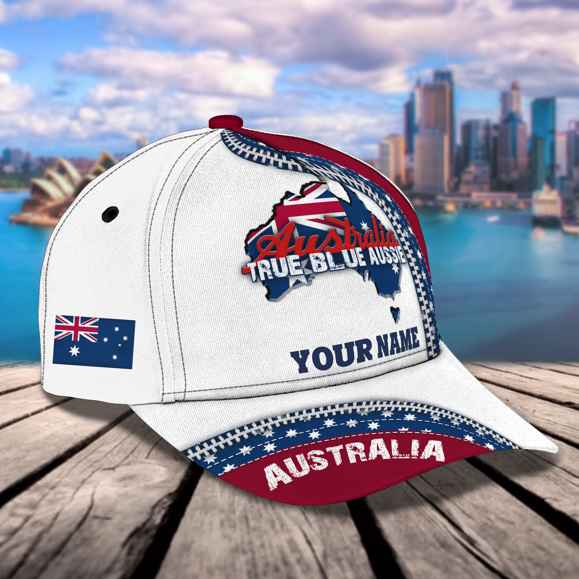 Australia True Blue Aussie - Personalized Name Cap 53 - Tad