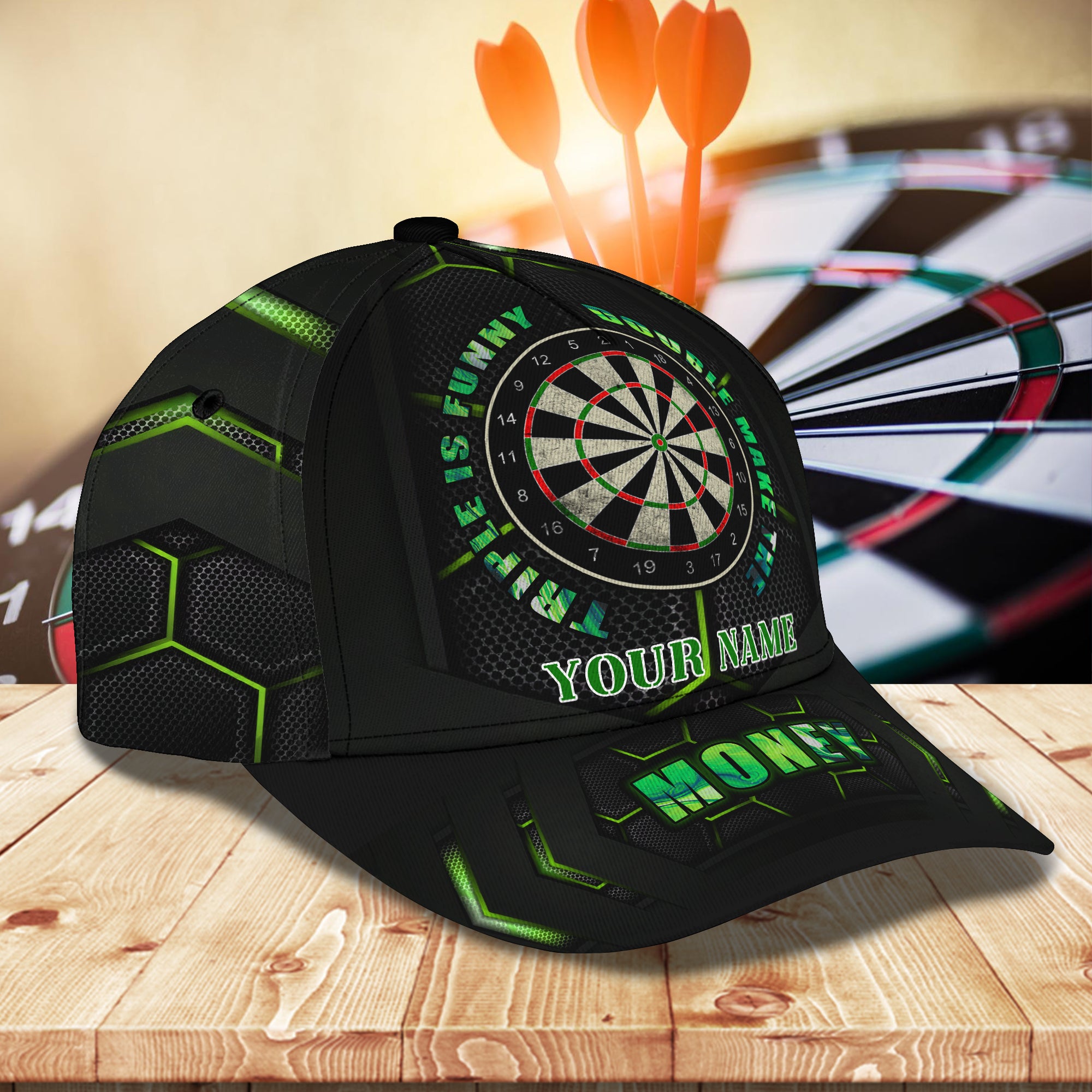 Darts Green - Personalized Name Cap 02