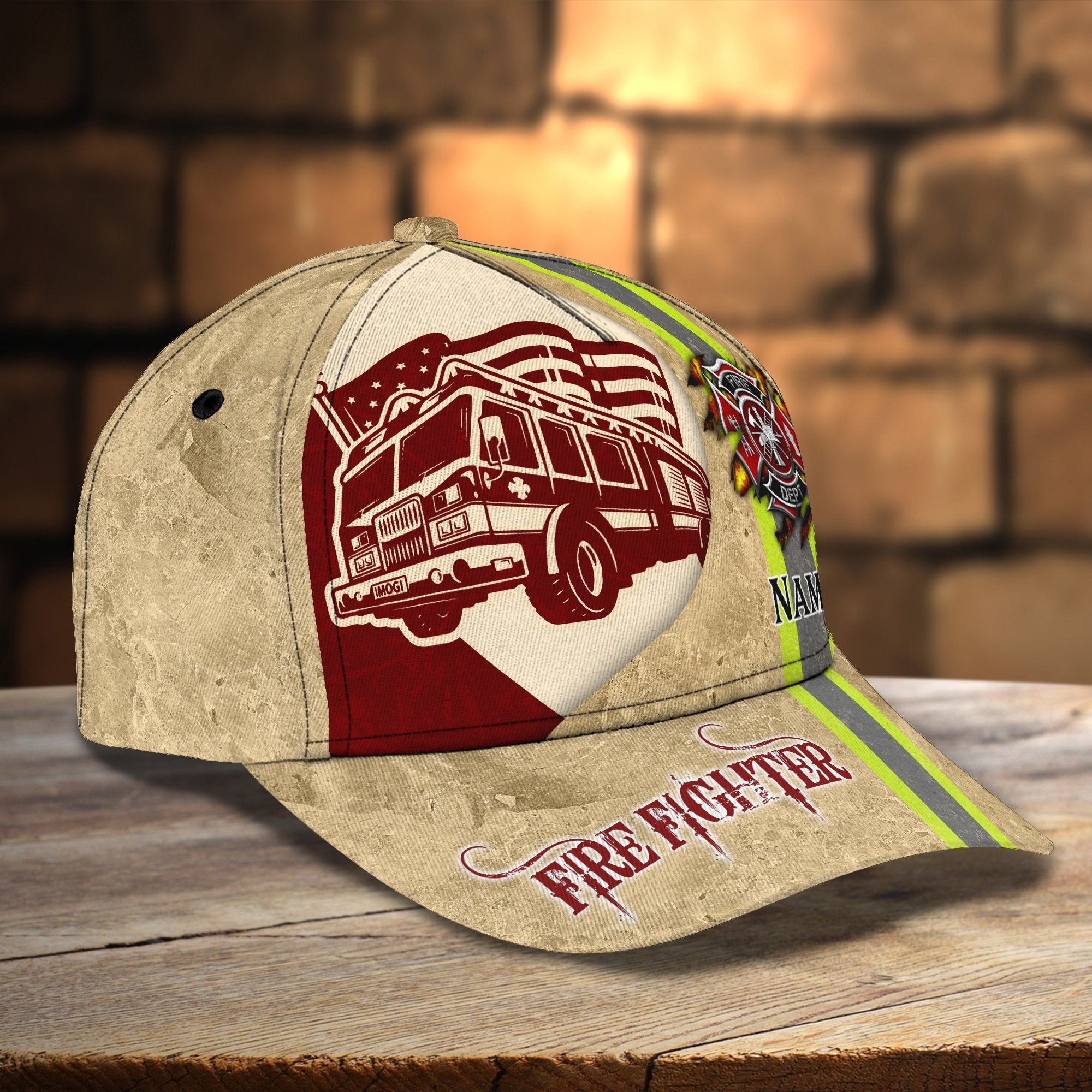 Firefighter 3 - Personalized Name Cap - TD96