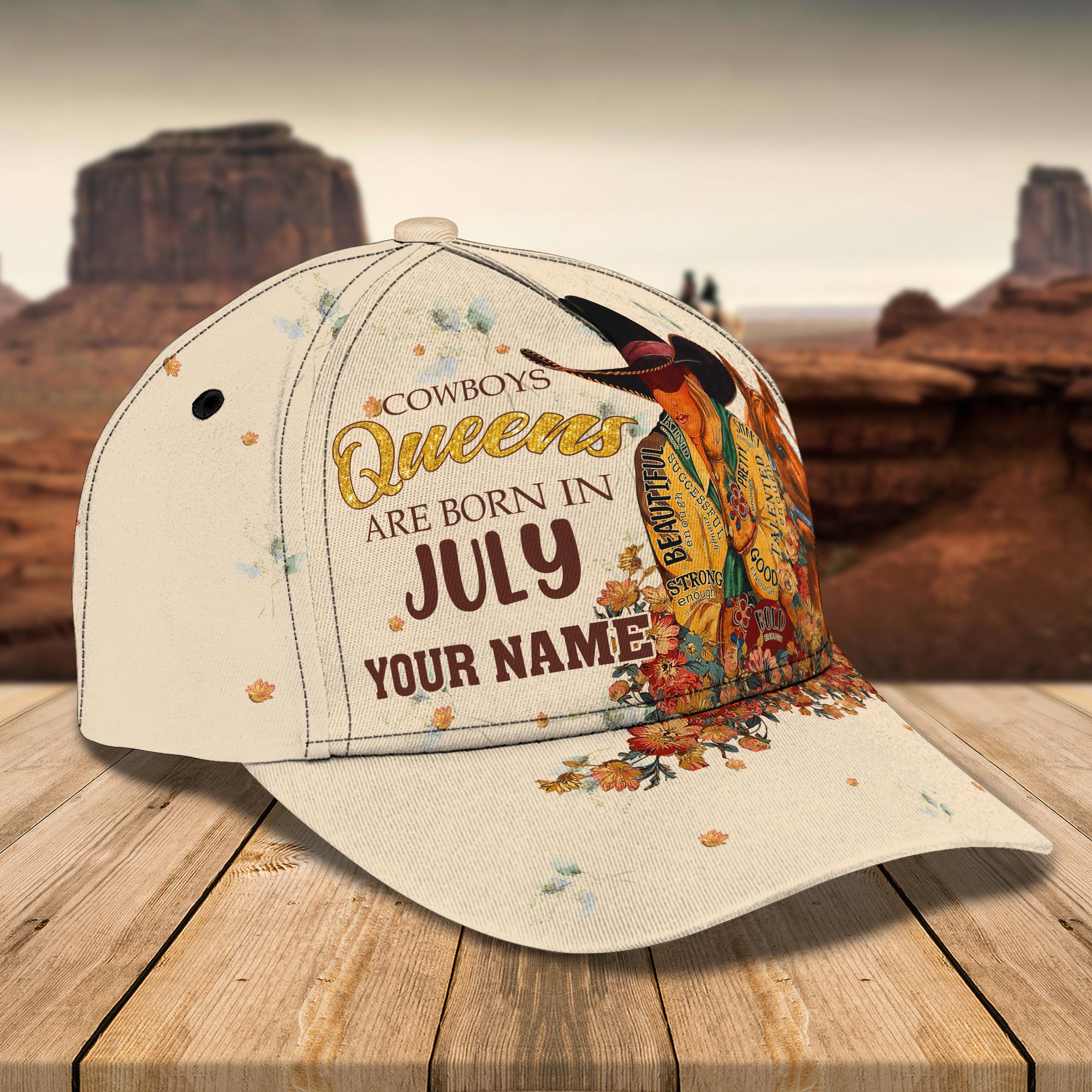 Cowboys Queen Are Born In July - Personalized Name Cap 27 - Tad