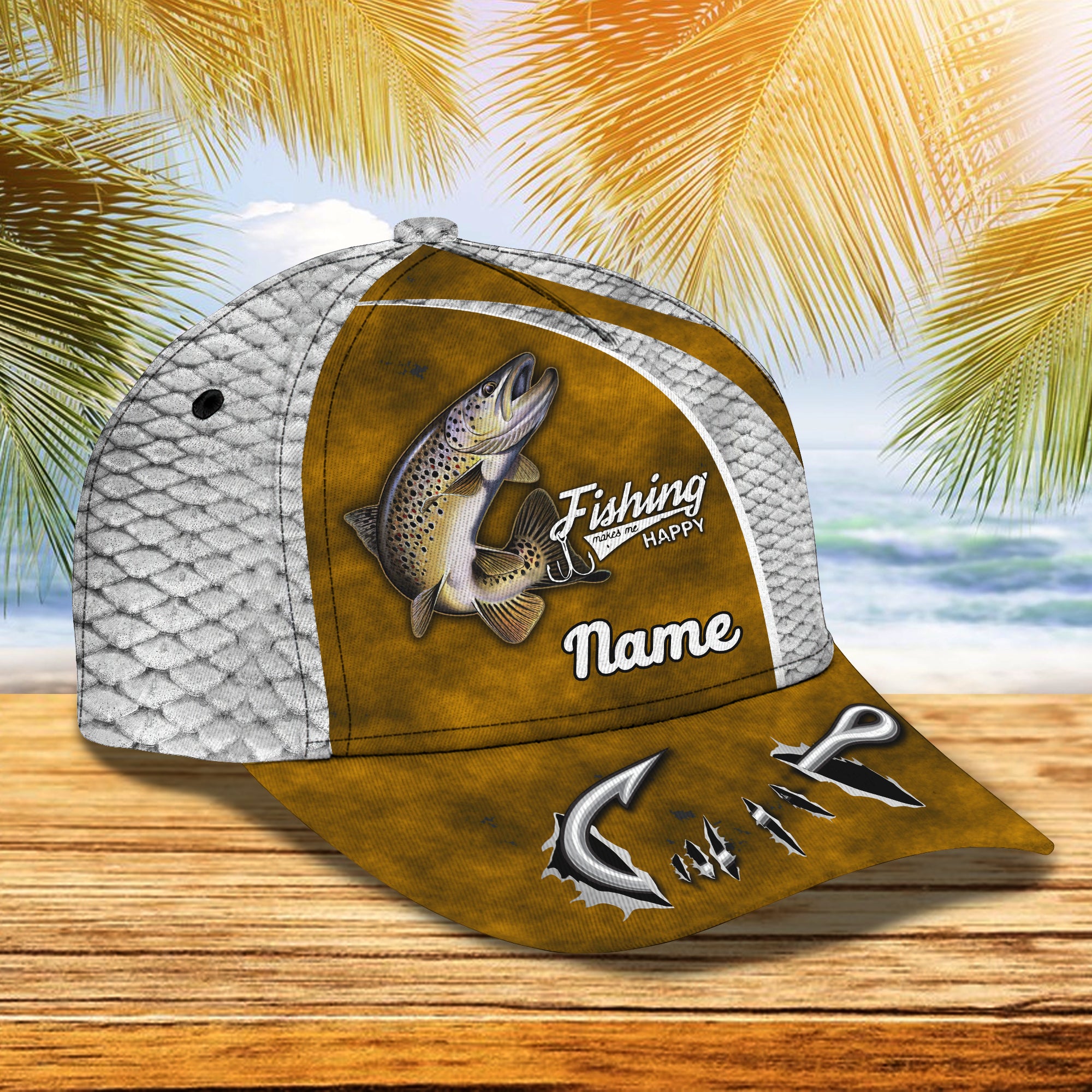 Trout Fishing 11 - Personalize Name Cap  - Loop - Ntp-168