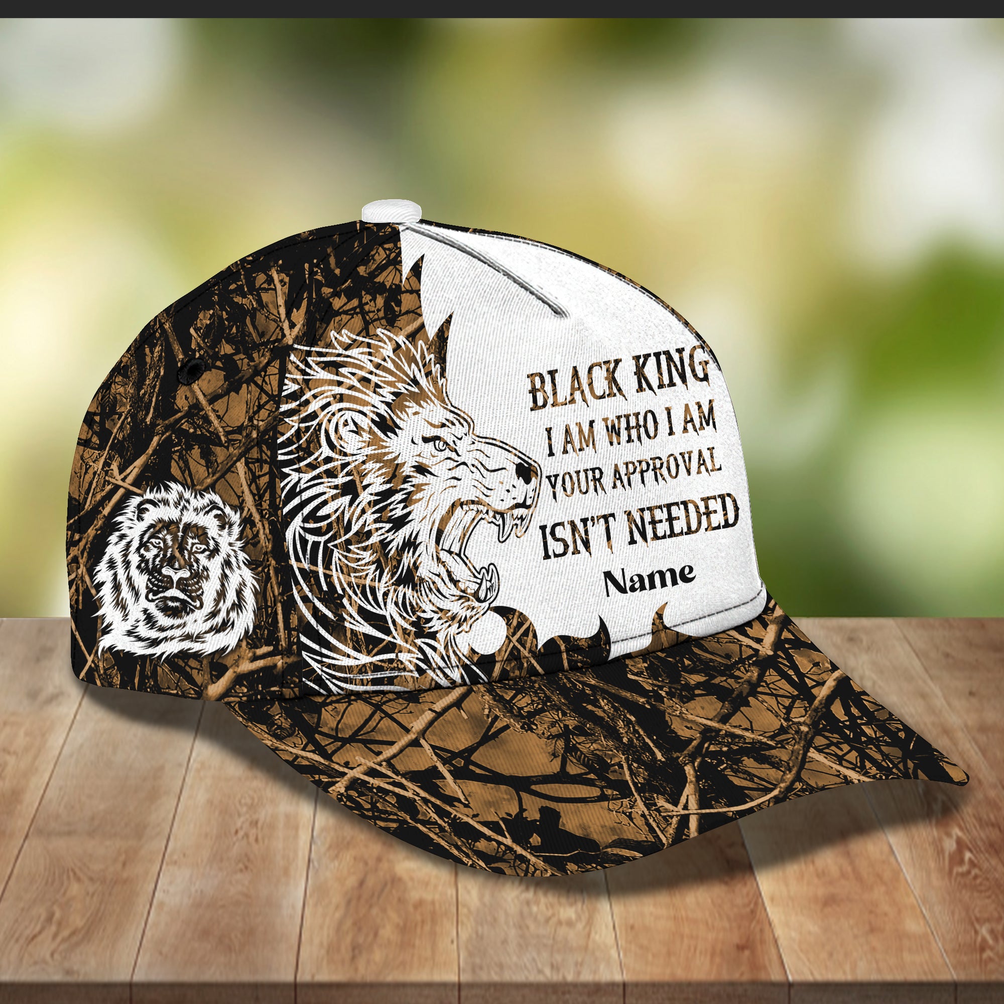 Black King Lion  - Personalized Name Cap - Loop - Nt168 - Ct029