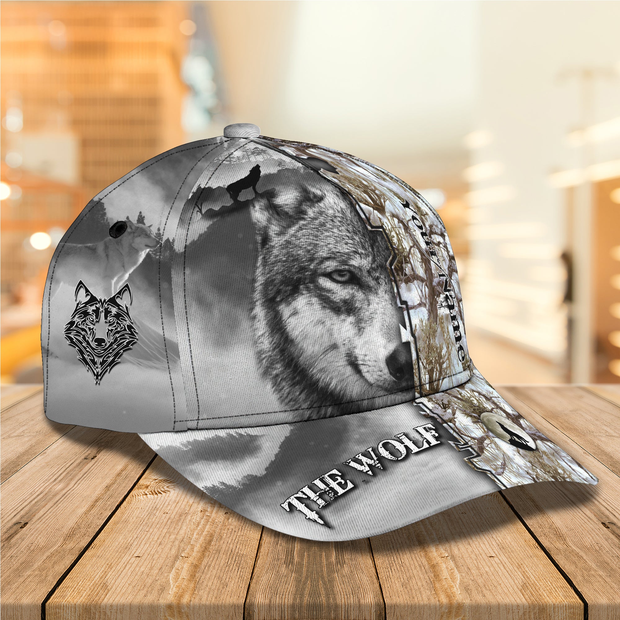 Wolf Ct120721 - Personalized Name Cap