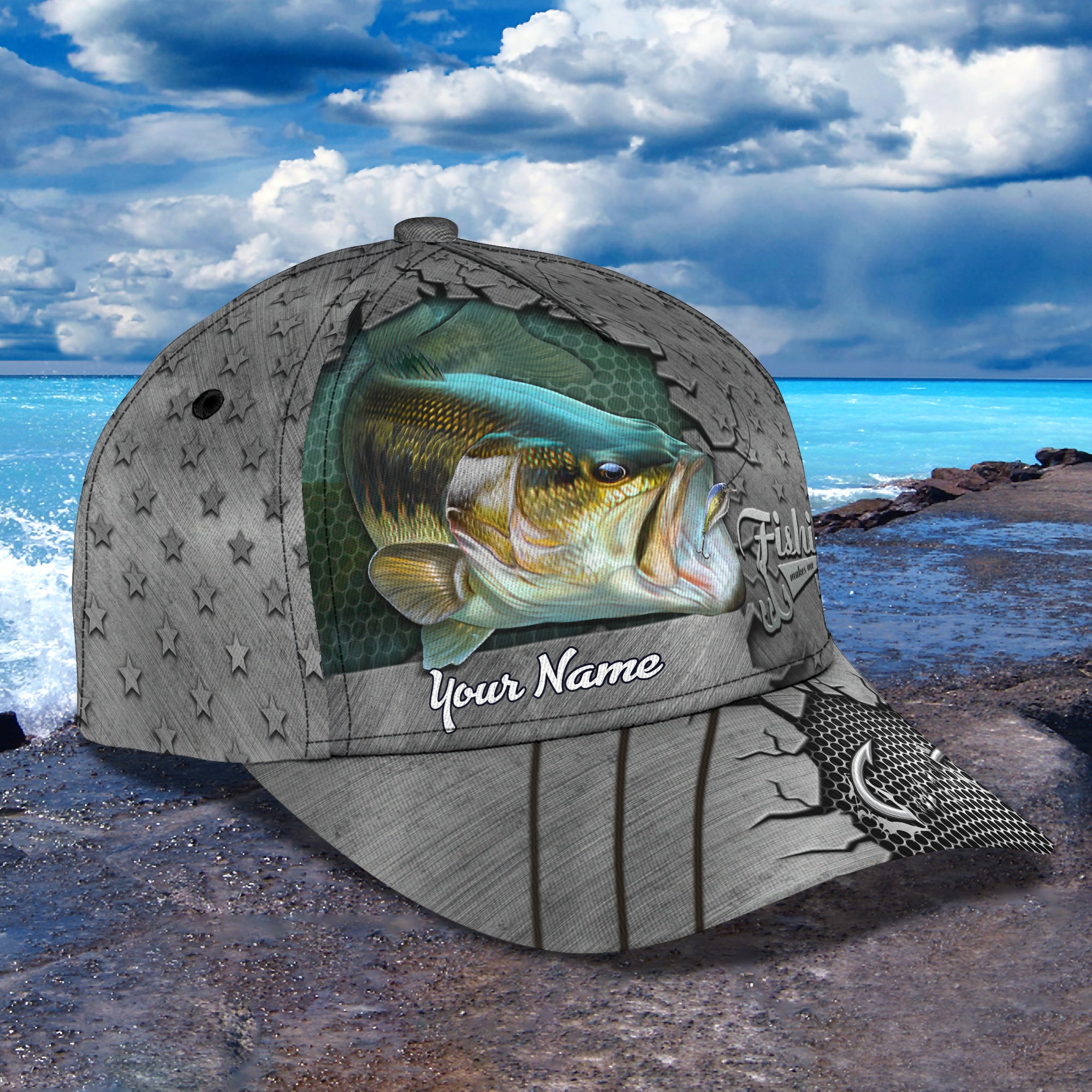 Fishing art- Personalize Name Cap  - TT99-1175